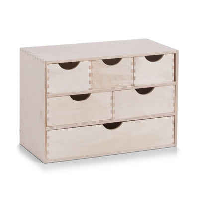 Zeller Present Schubladenbox Schubladenelement mit 6 Schubfächern Holz, (Stück, 1-St., 1 Schubladenelement mit 6 Schubfächern), Schubladenbox