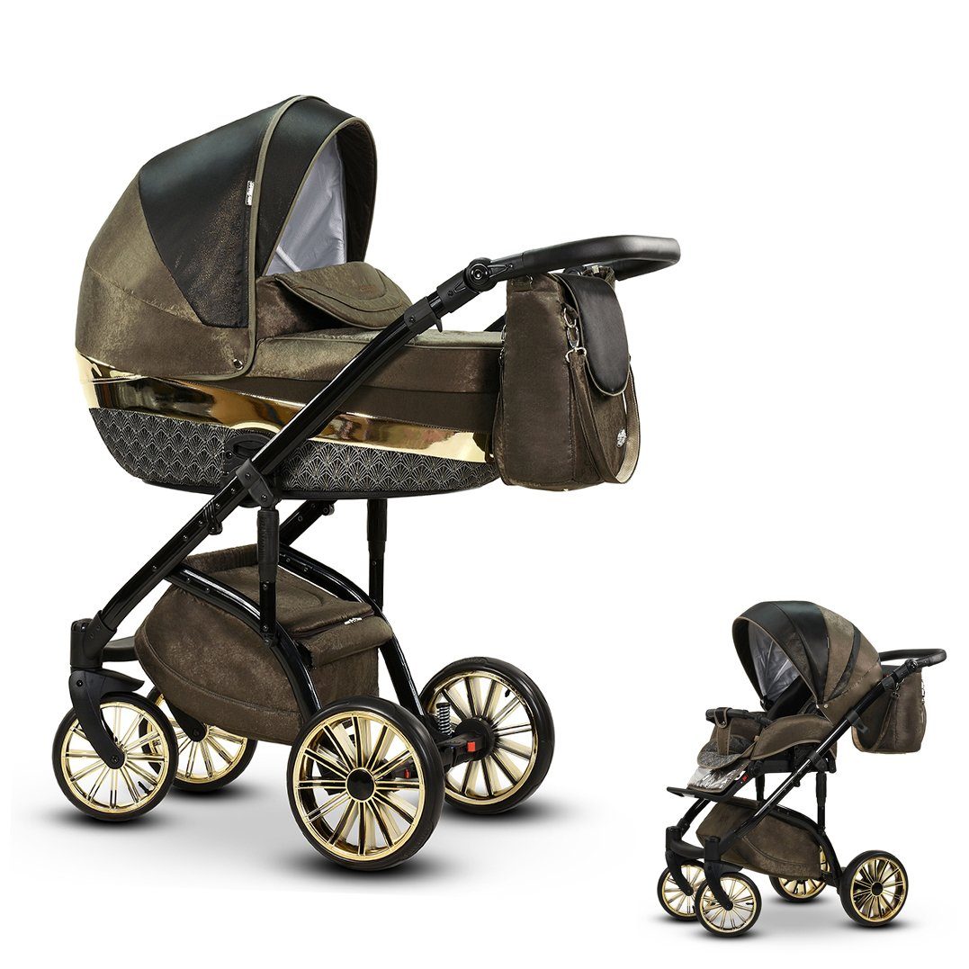 in 1 Teile 2 Vip in Braun-Dekor-Gold Lux 16 Kinderwagen-Set Kombi-Kinderwagen - Farben babies-on-wheels - 11