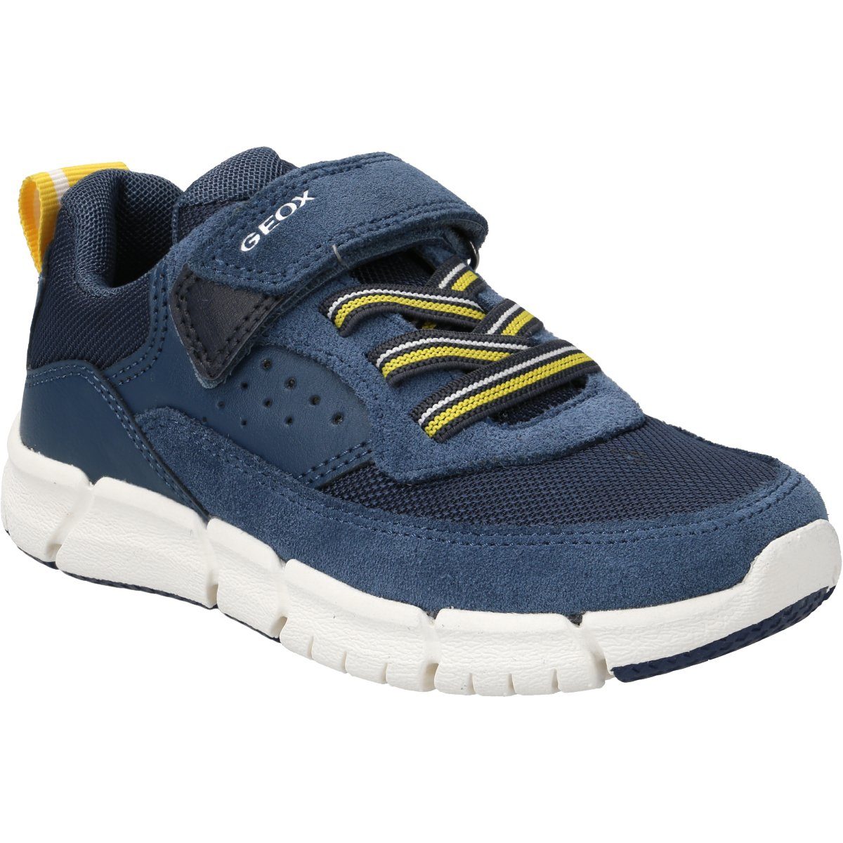 Geox Jungen Schnürhalbschuhe Flexyper Halbschuh Sneaker  Leder-/Textilkombination, Obermaterial: Textil / Veloursleder /  Synthetisches Leder