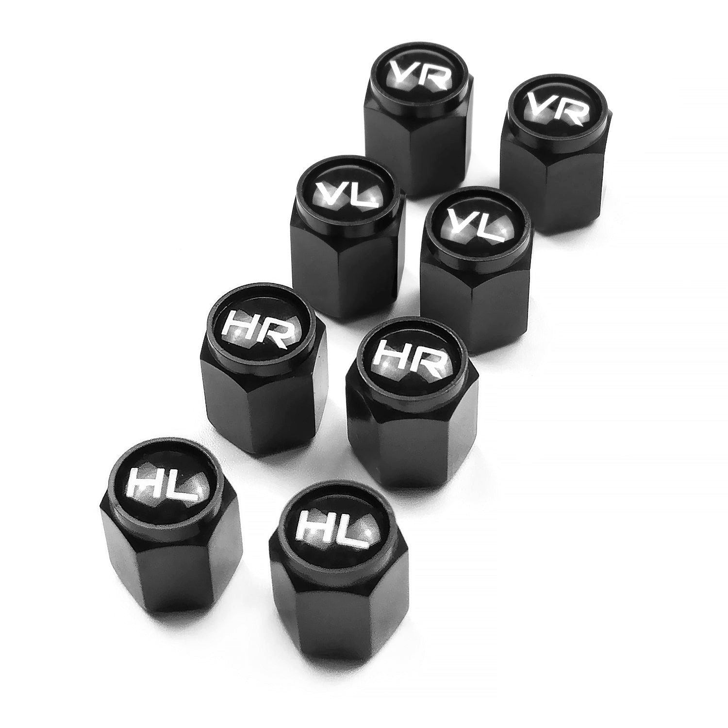Pitlane Performance Ventilkappe Ventilkappen mit Beschriftung 8er Set, (8-St), Ventildeckel mit Kennzeichnung ideal für Winterreifen & Sommerreifen