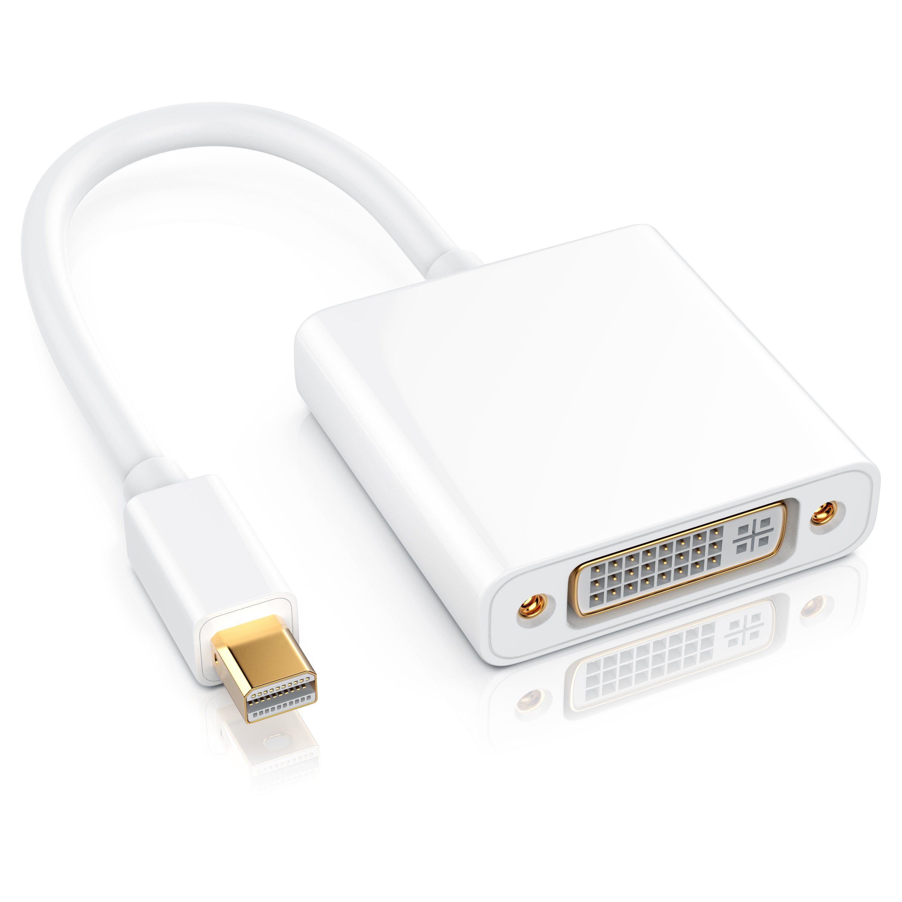 CSL Video-Adapter Mini DisplayPort zu DVI, Full HD MiniDP zu DVI Adapter Kabel