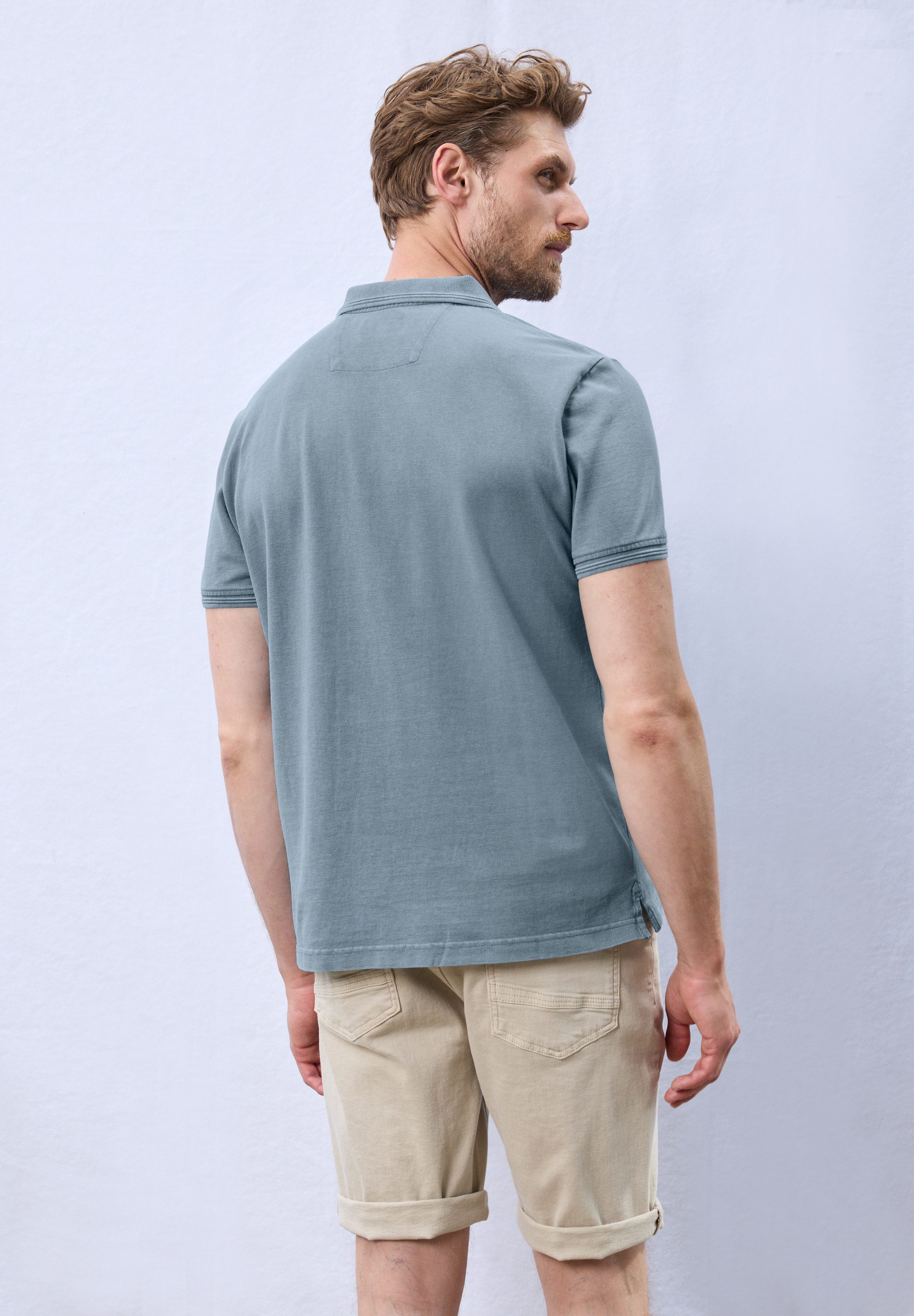 STREET ONE MEN Poloshirt mit Seitlichen Einschlitzen am Saum günstig online kaufen