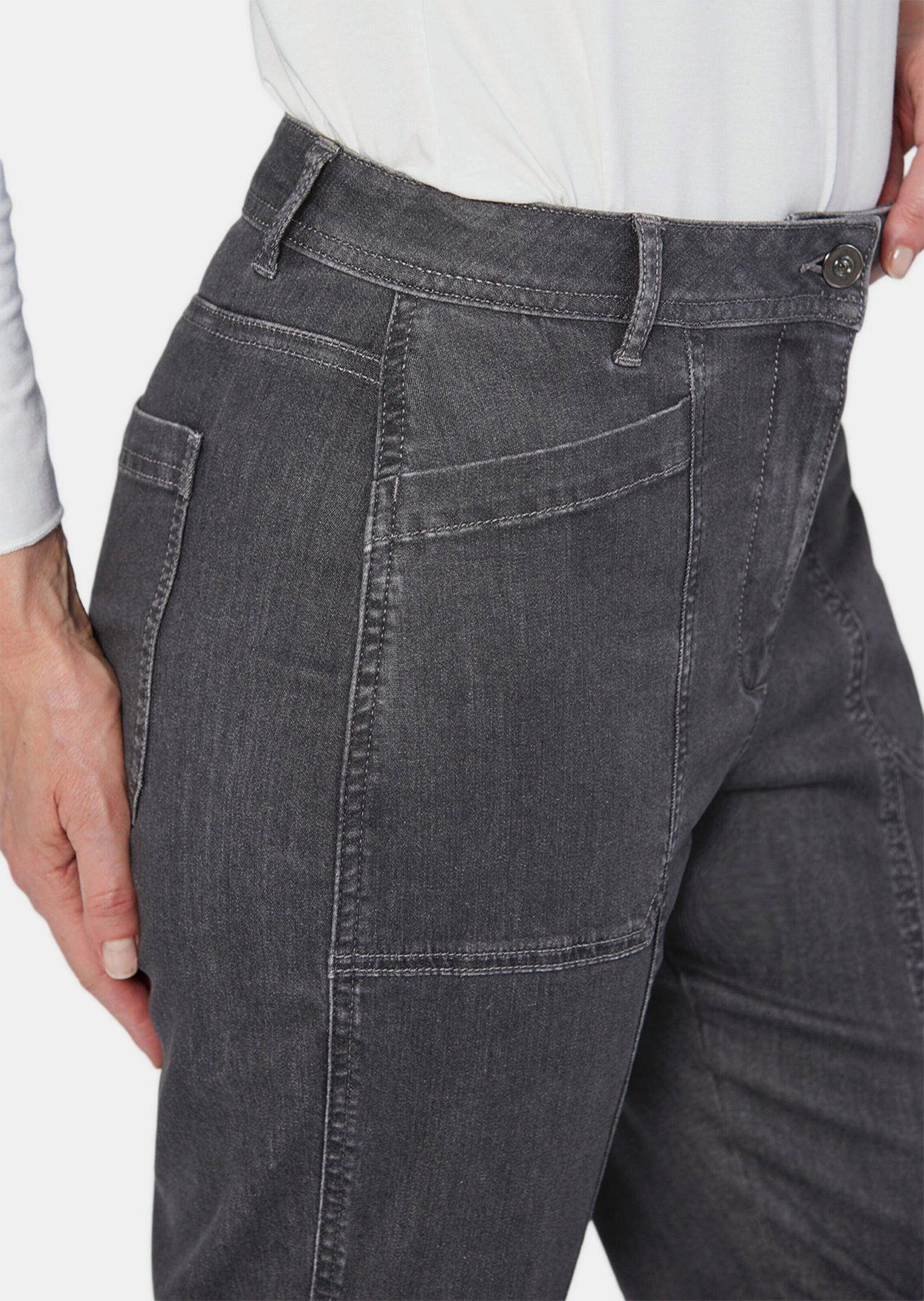 GOLDNER Stoffhose mit Kurzgröße: Jeans Wascheffekt