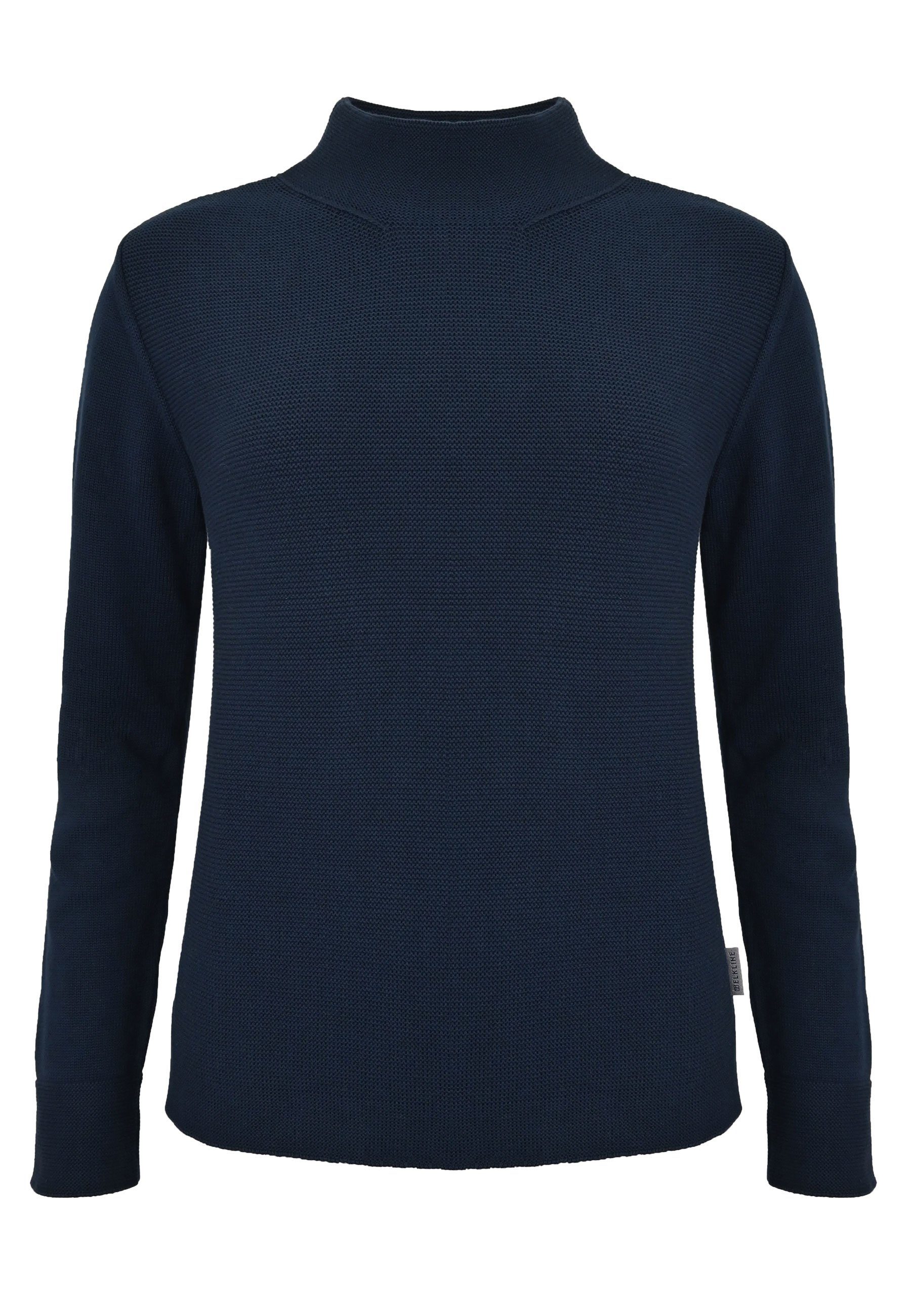 Elkline Strickpullover Backup feiner Strick-Mix mit Streifeneinsatz darkblue - whiteswan