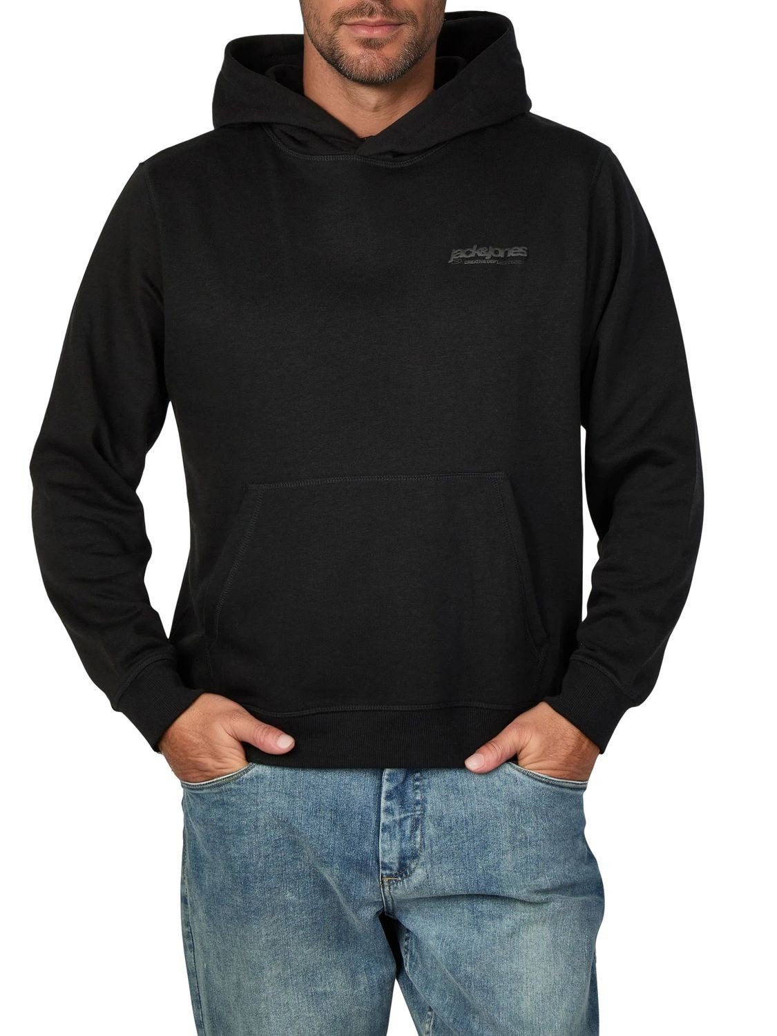 Jack & Jones Kapuzenpullover Herren Hoodie JWHINTERLUDE Relaxed Fit Longsleeve Sweatshirt mit Kängurutasche