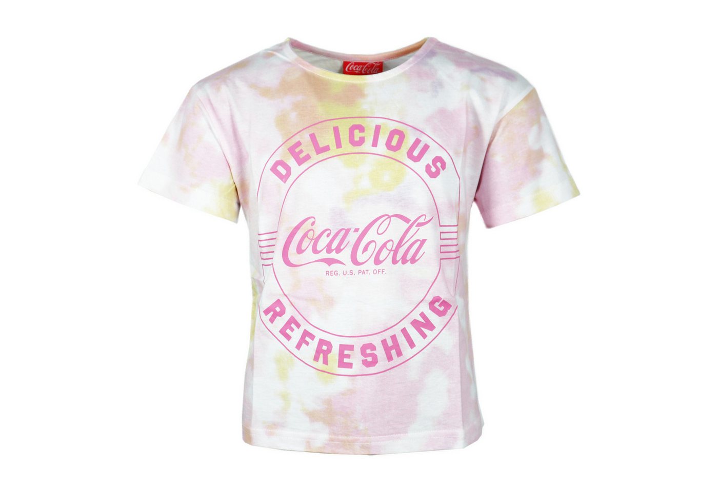 COCA COLA Print-Shirt Coca Cola Vintage Bunt T-Shirt Kinder Jugend Mädchen kurzes Shirt Gr. 134 bis 164, 100% Baumwolle