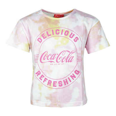 COCA COLA Print-Shirt Coca Cola Vintage Bunt T-Shirt Kinder Jugend Mädchen kurzes Shirt Gr. 134 bis 164, 100% Baumwolle