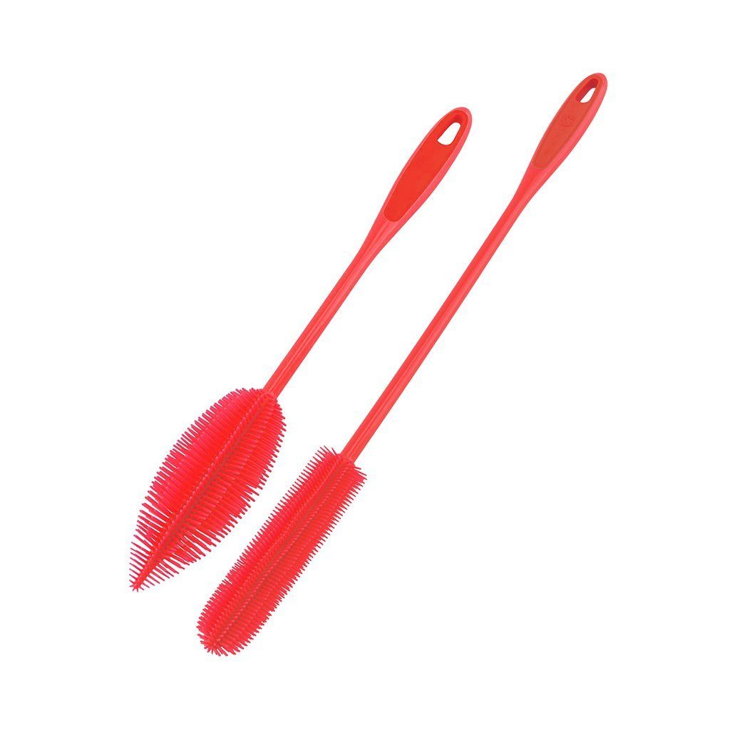 Kochblume Reinigungsbürsten-Set Silikon I, (Spar-Set, 2-tlg), Köpfe untereinander austauschbar rot