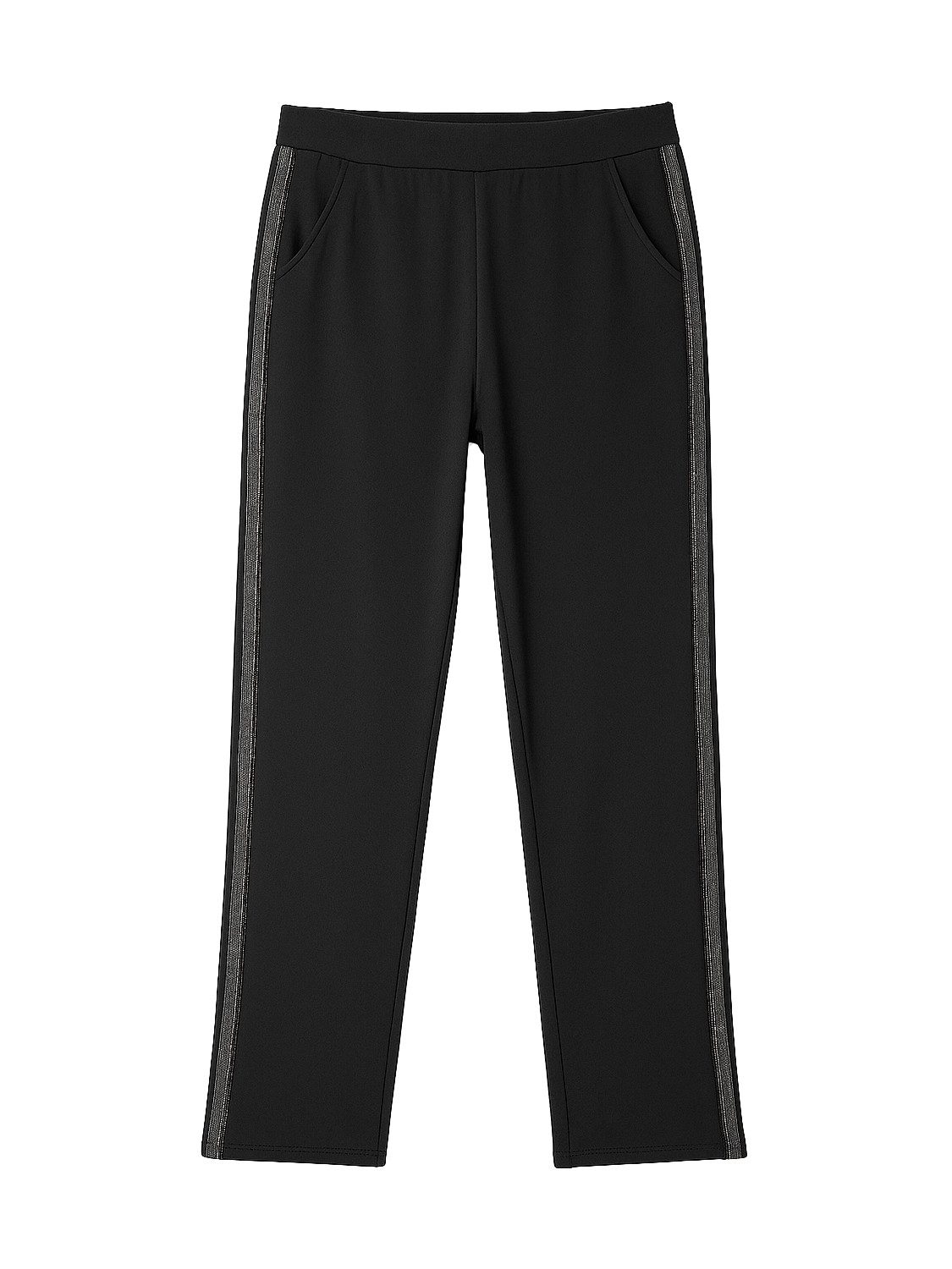 LMC Stoffhose Warme Thermo mit eleganten Glitzer Streifen Bamboo-PU