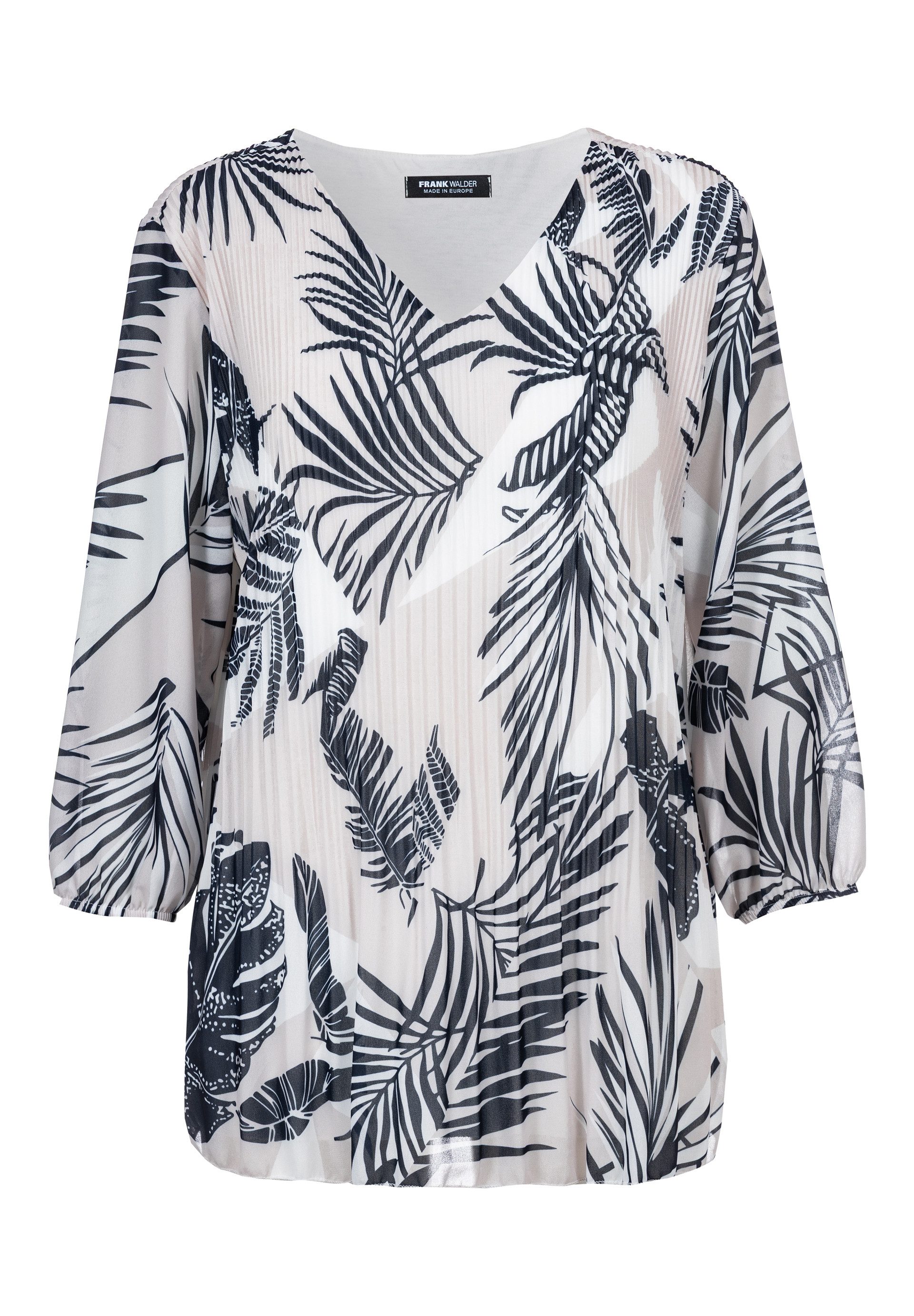 FRANK WALDER Klassische Bluse mit Plissee-Struktur