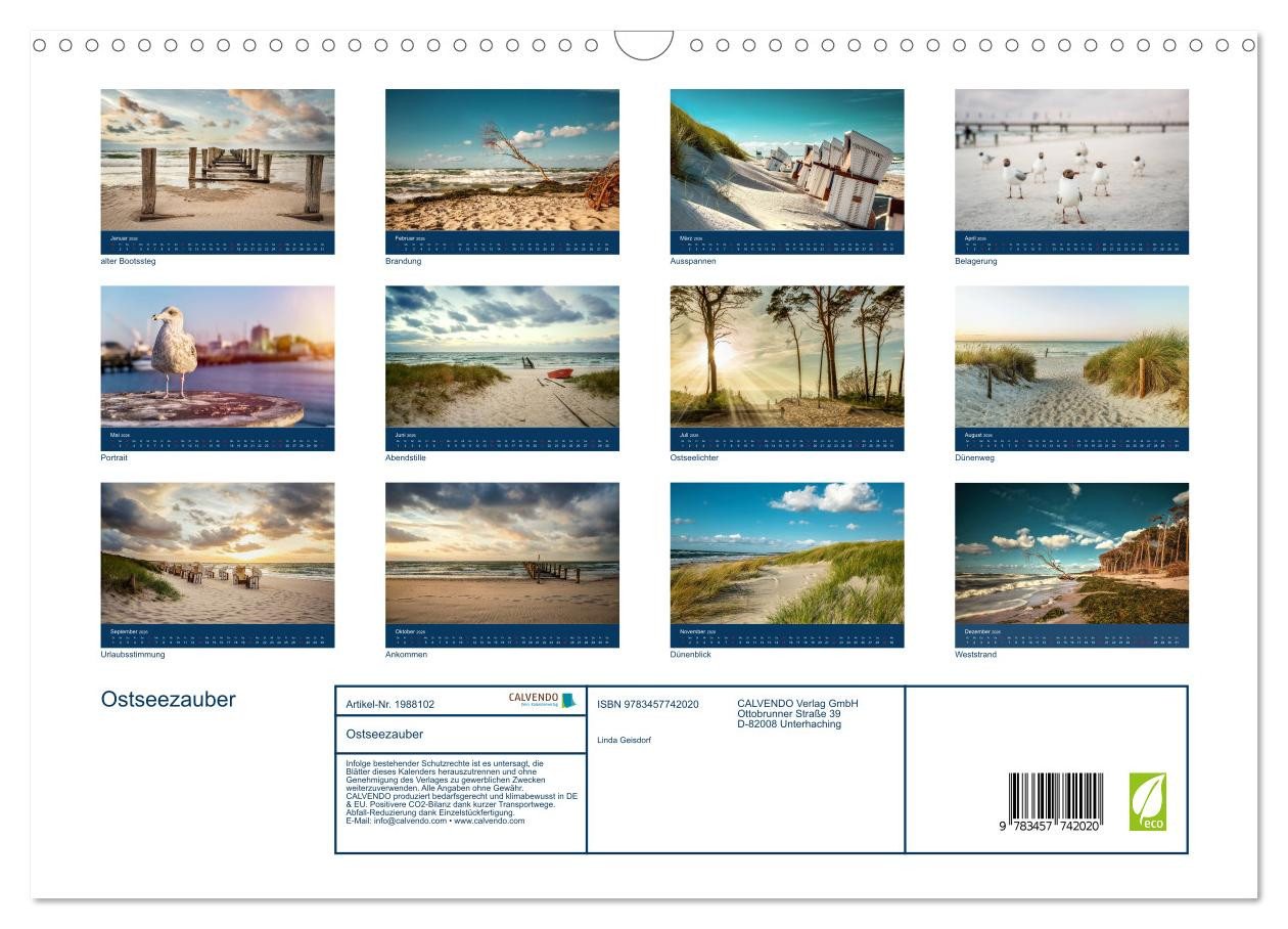 Thumbnail - CALVENDO Wandkalender Ostseezauber (Wandkalender 2026 DIN A3 quer), CALVENDO Monatskalender