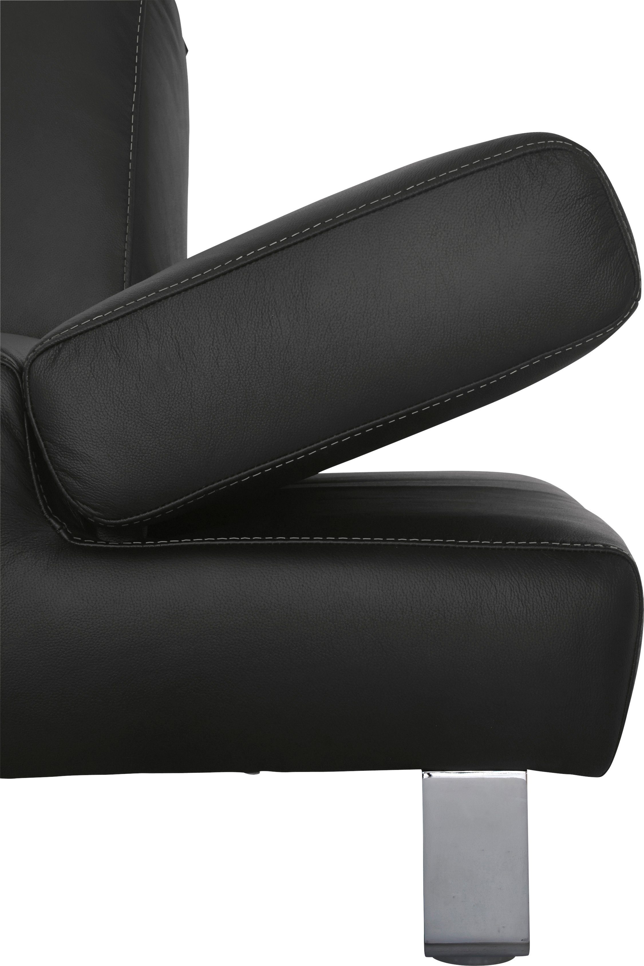 mit Normaltiefe, W.SCHILLIG 3-Sitzer graphit taboo, Z59 Kontrastnaht inklusive mit Armlehnenverstellung,