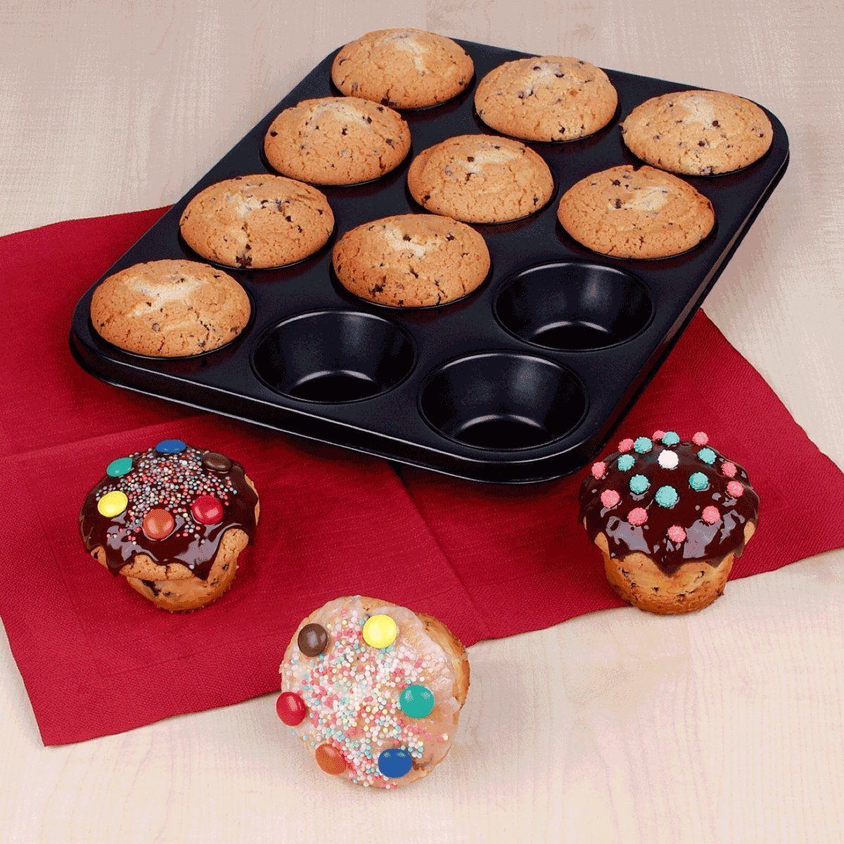 EUROHOME Muffinform Muffinblech 12er Mini Muffins - 12 Backform, Muffinblech antihaft (1-tlg), Muffinform Muffins