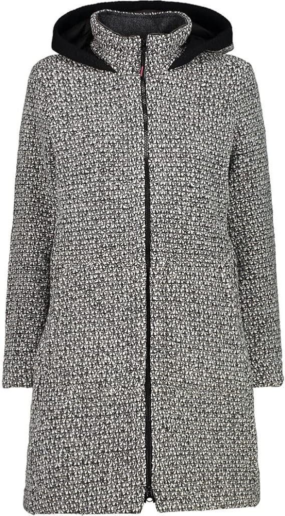 CMP Wintermantel WOMAN COAT FIX HOOD NERO-GREY