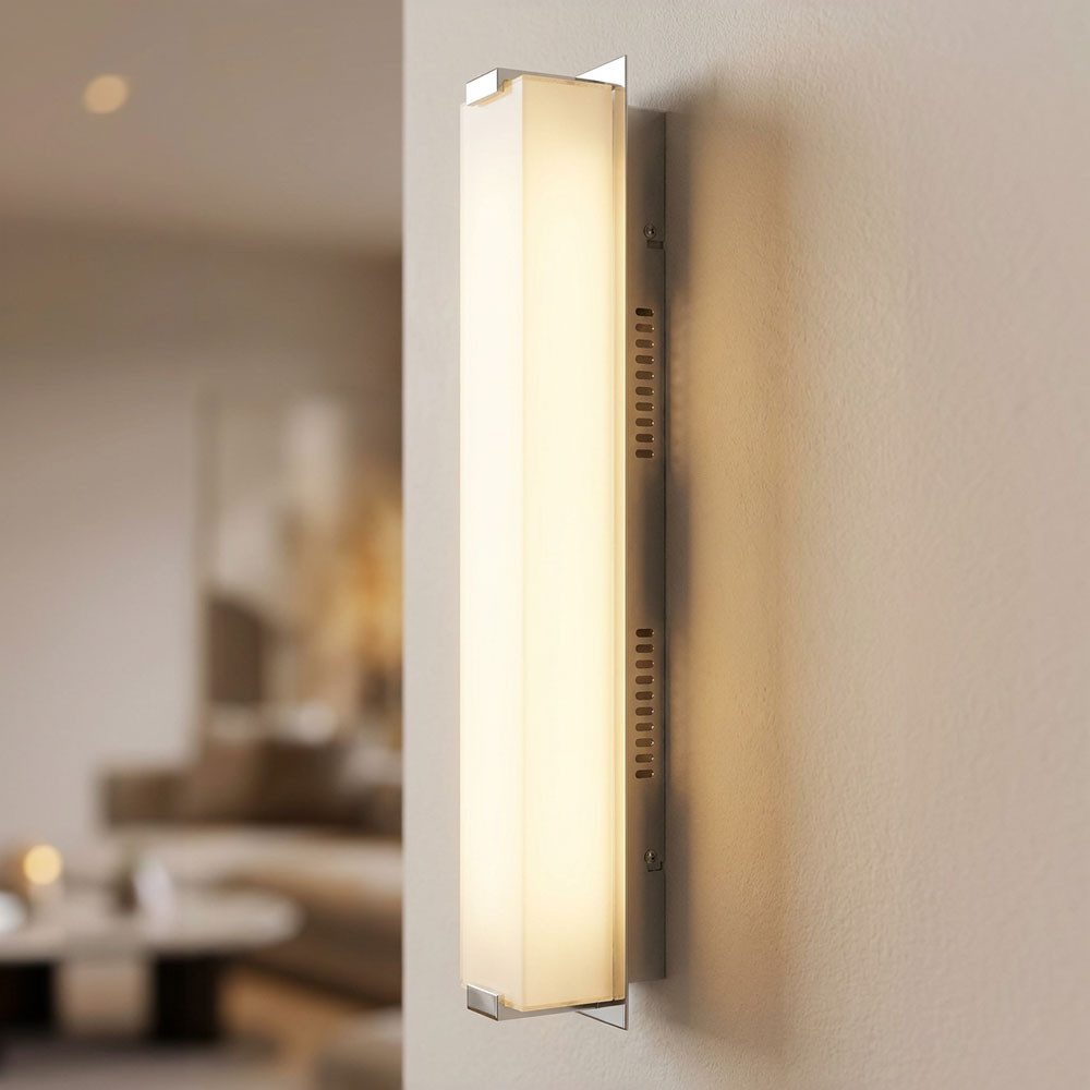 GLOBO LIGHTING LED Wandleuchte, LED-Leuchtmittel fest verbaut, Warmweiß, Wandleuchte Wandlampe Flurleuchte Wohnzimmerlampe Schlafzimmer, Chrom