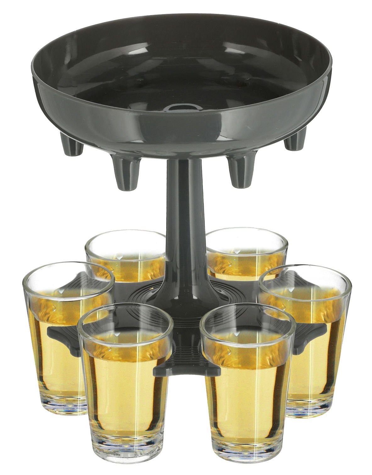 Spetebo Schnapsglas Schnapsspender und Halter mit 6 Склоn - 13 x 12, Kunststoff, Glas, Shot Likör Spender mit Schnaps Склоn