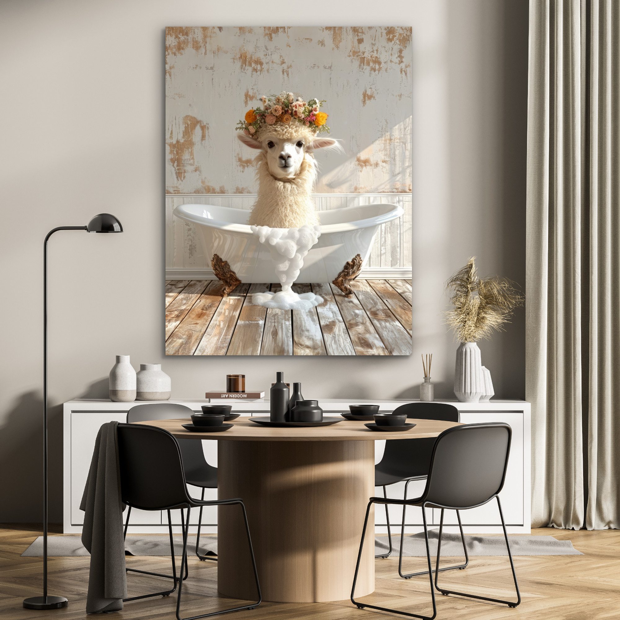 MuchoWow Metallbild Vintage - Alpaka - günstig online kaufen