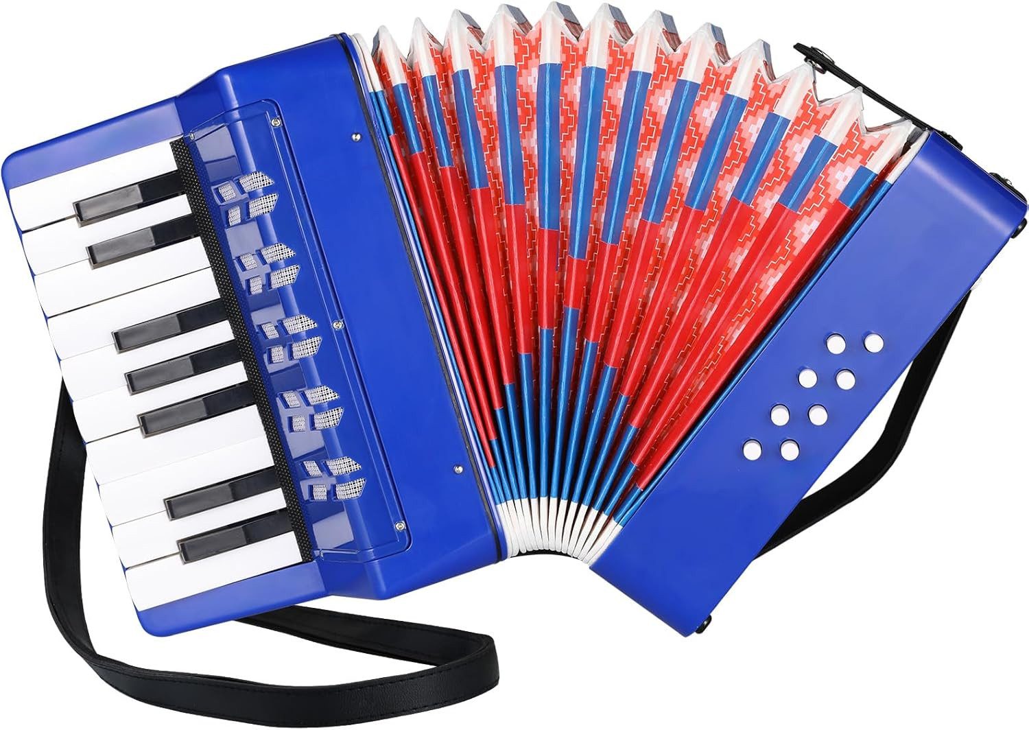TLGREEN Knopf-Akkordeon Kinder-Akkordeon Ziehharmonika 17 Tasten, Musikinstrument (für Anfänger)