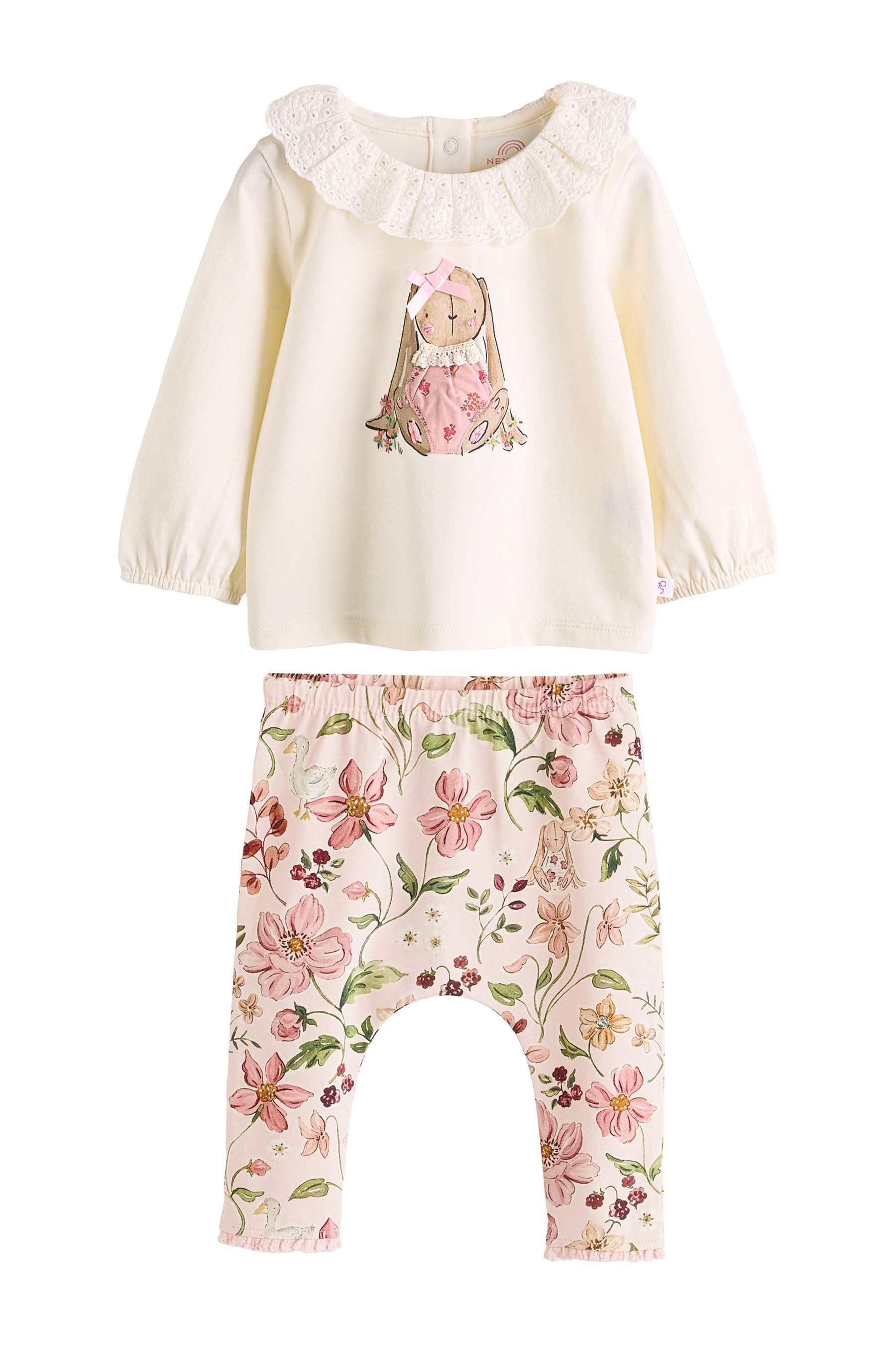 Next Langarmshirt & Leggings Baby Langarmoberteil und Leggings im Set (2-tlg)