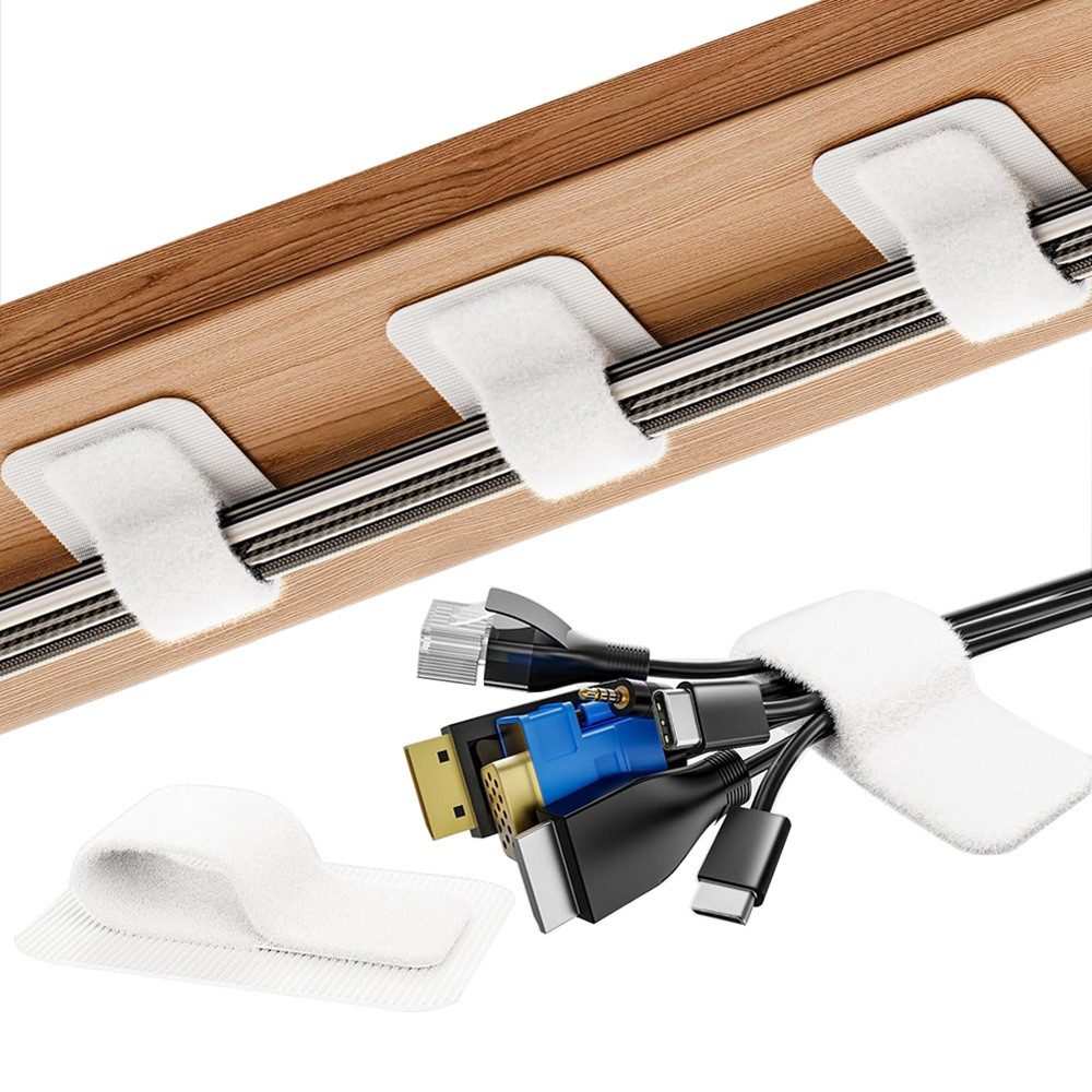 AFKSMILE Kabelbinder Schreibtisch Kabelmanagement, Wiederverwendbarer Kabelclip-Versteck