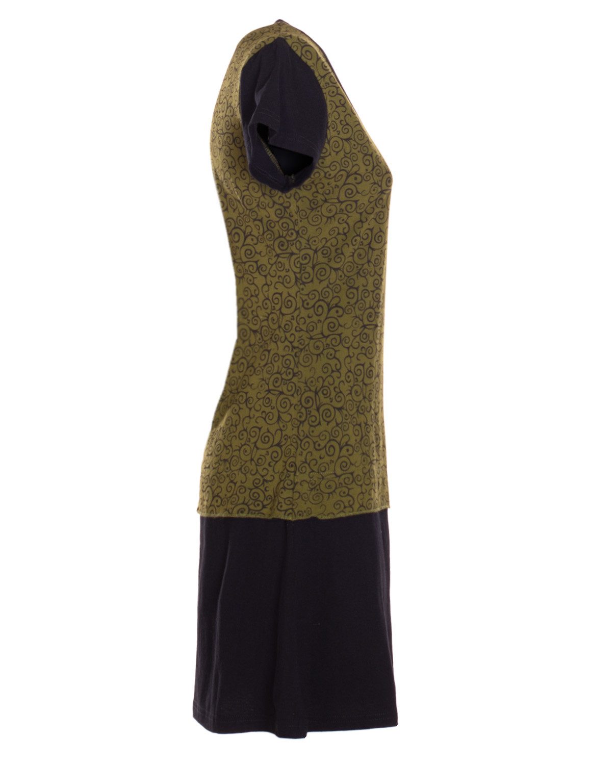 Vishes Jerseykleid Sommerkleid Damen Kurzarm Bedruckt Jersey Baumwolle A-Linie Alternative Mode, Boho, Hippie, Ethno, Festival
