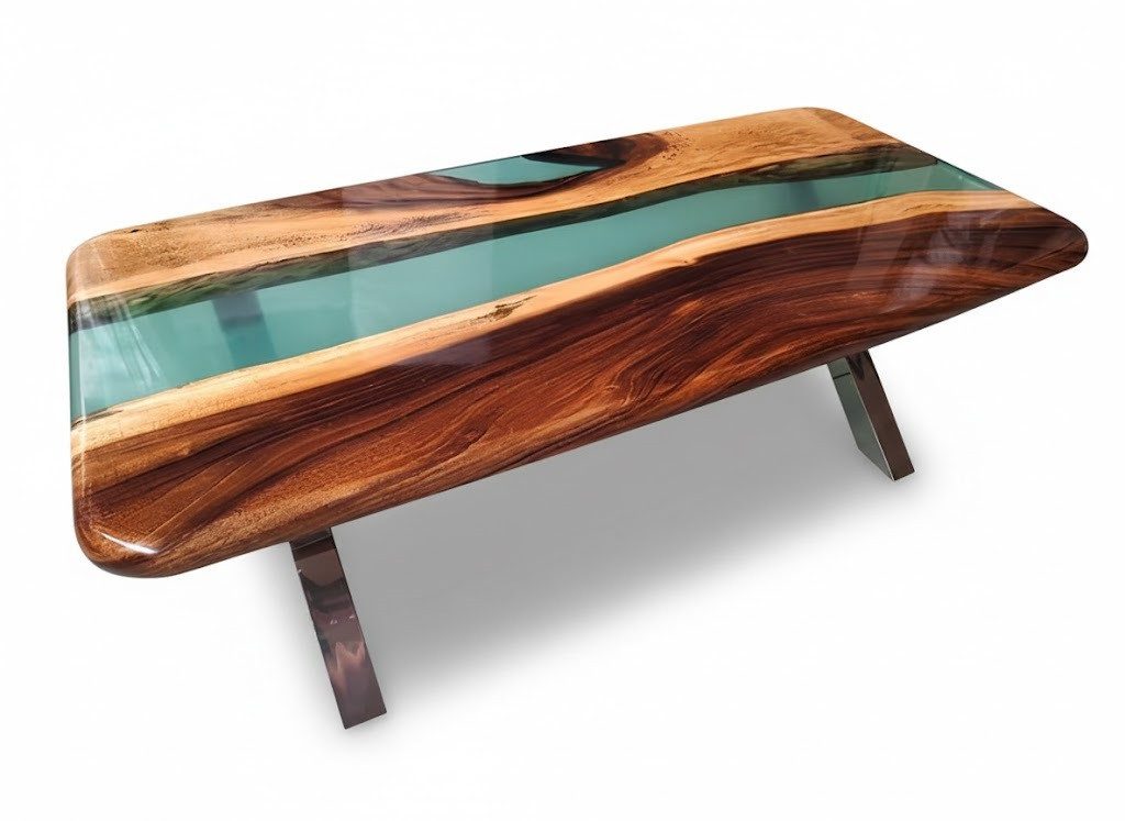 JVmoebel Couchtisch Design-Couchtisch mit kunstvoller Epoxidharz-Oberfläche SOFORT (Epoxid-Tisch), Made in Europa