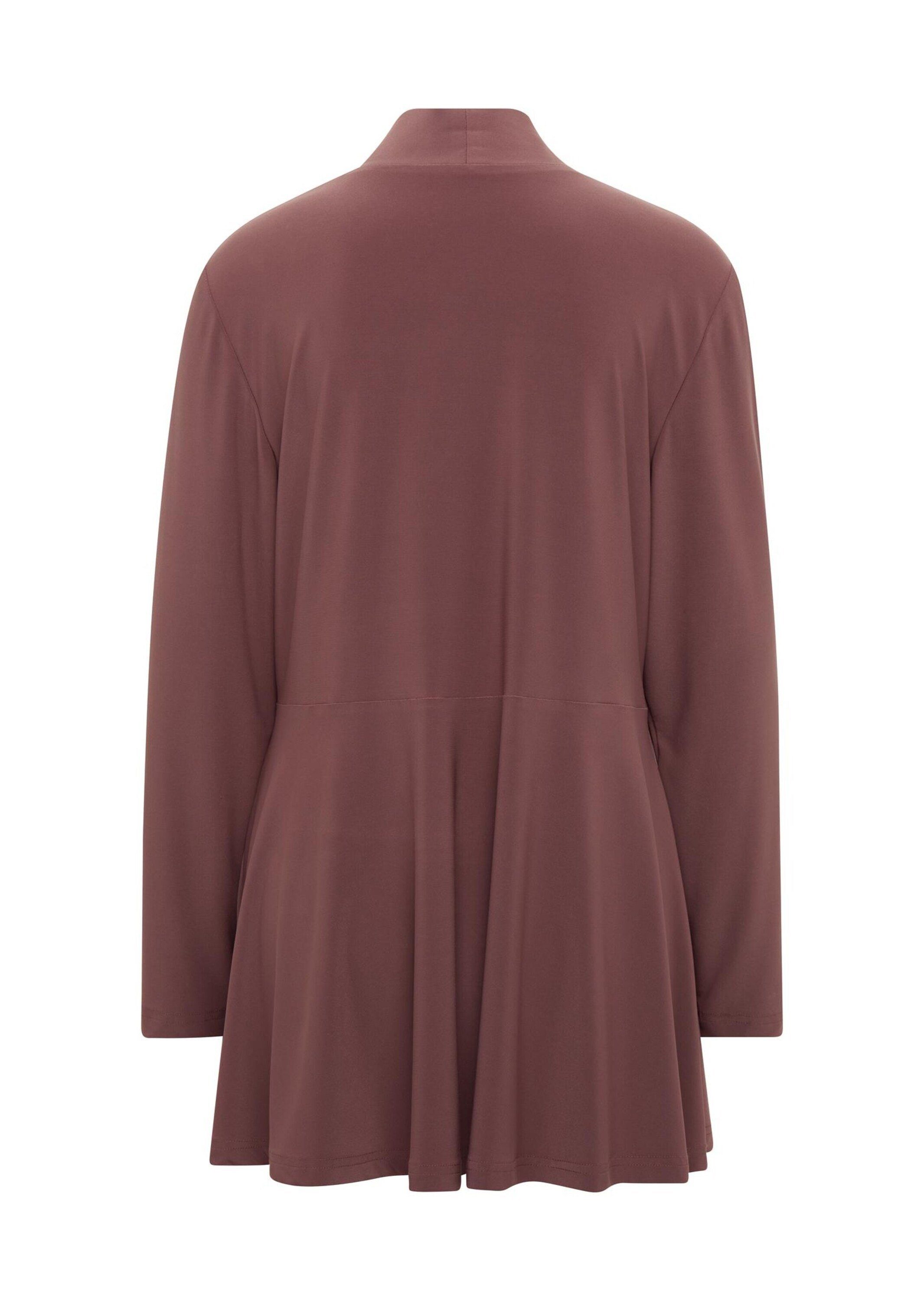 GOLDNER Shirtjacke Leichte Shirtjacke lila mit Stretch Damen Indoorjacke Uni, Shirtjacke, kaschierend, elegant, Schalkragen
