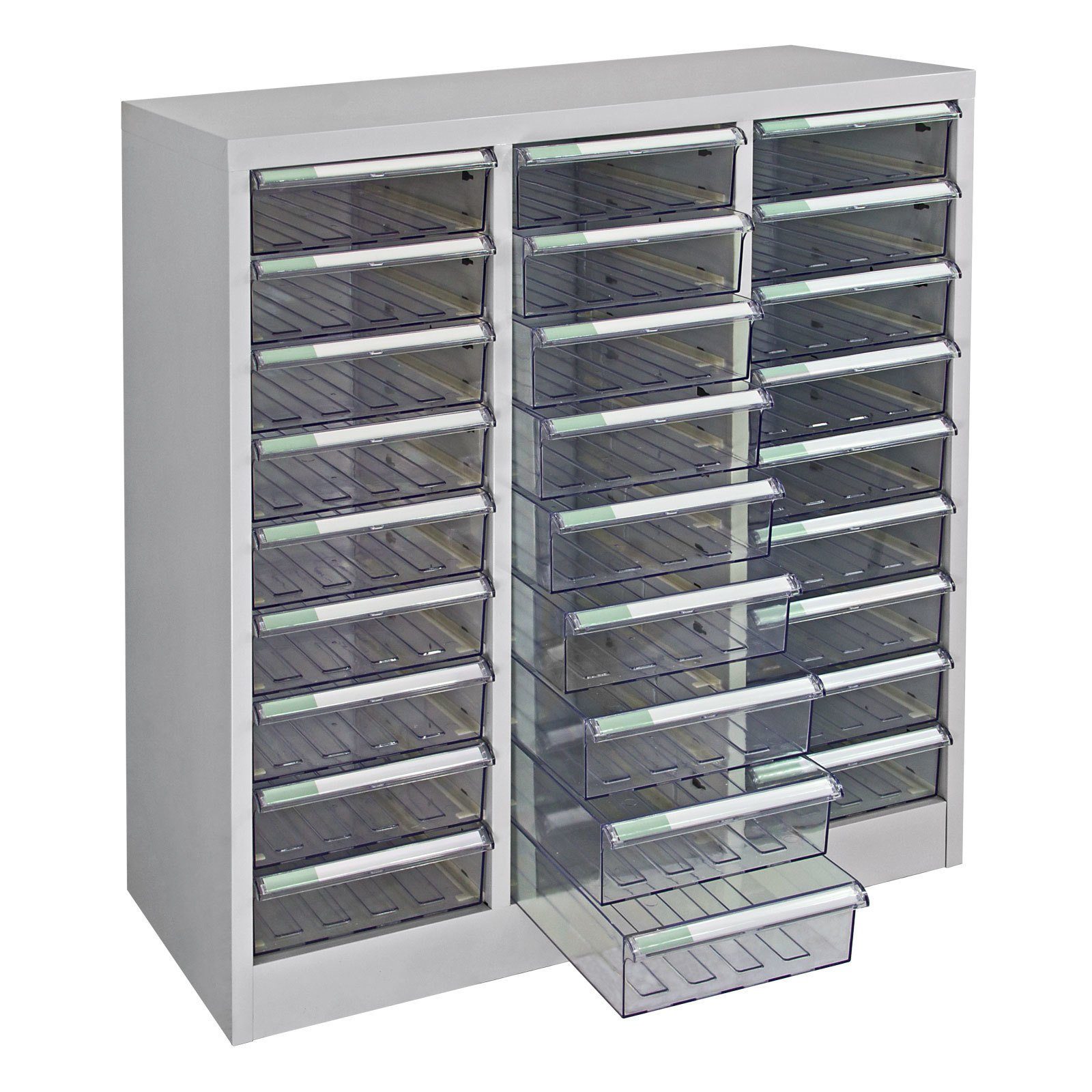 ADB Schubladenbox Schubladencontainer mit 27 Schubladen 79,5 x 88 cm (B x H) transparent