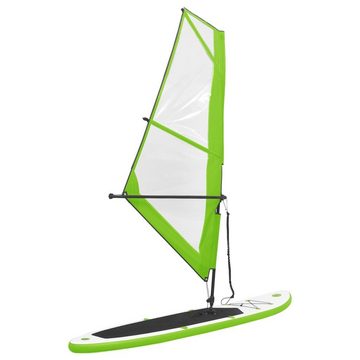 vidaXL Schlauchboot Aufblasbares Stand-Up-Paddleboard Set mit Segel Grün und Weiß