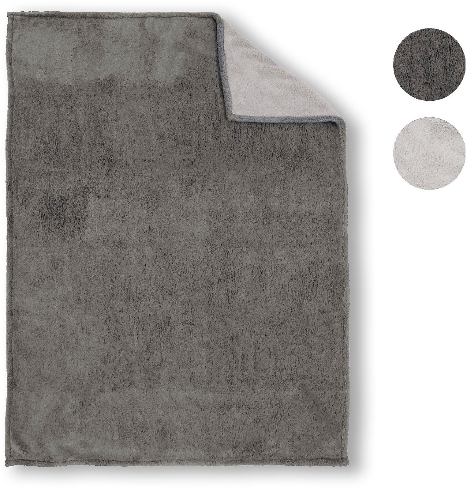 Biberna Tagesdecke Tagesdecke Sherpa, Kuscheldecke, superweiche + warme Sherpa Wende-Decke