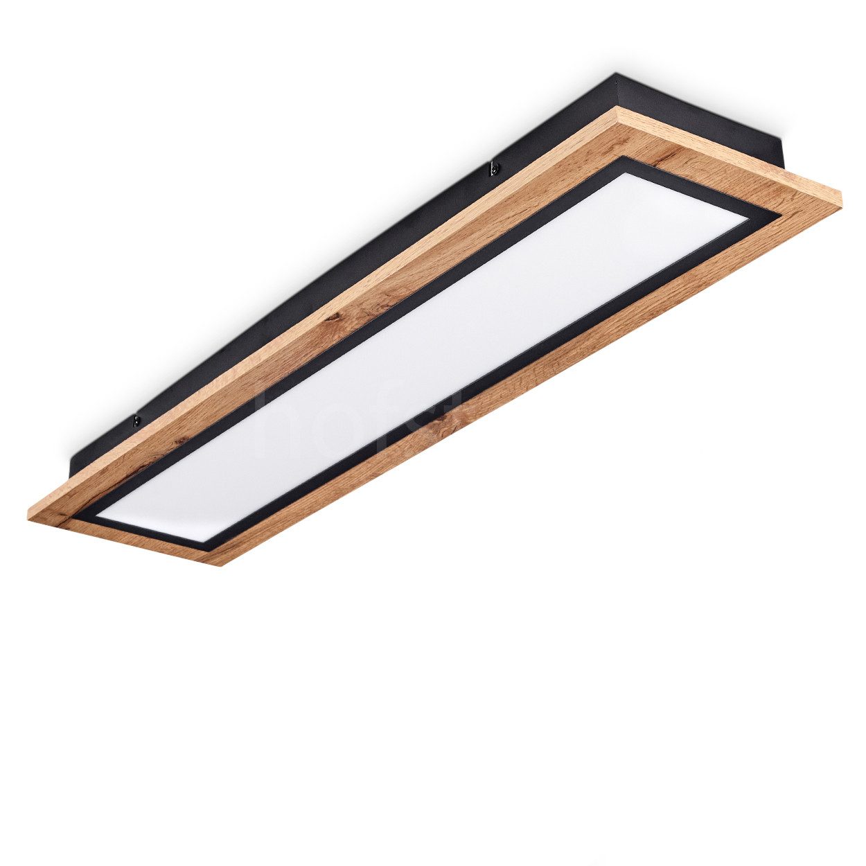 hofstein Deckenleuchte Deckenlampe aus Metall/MDF/Kunststoff in Schwarz/Hol günstig online kaufen