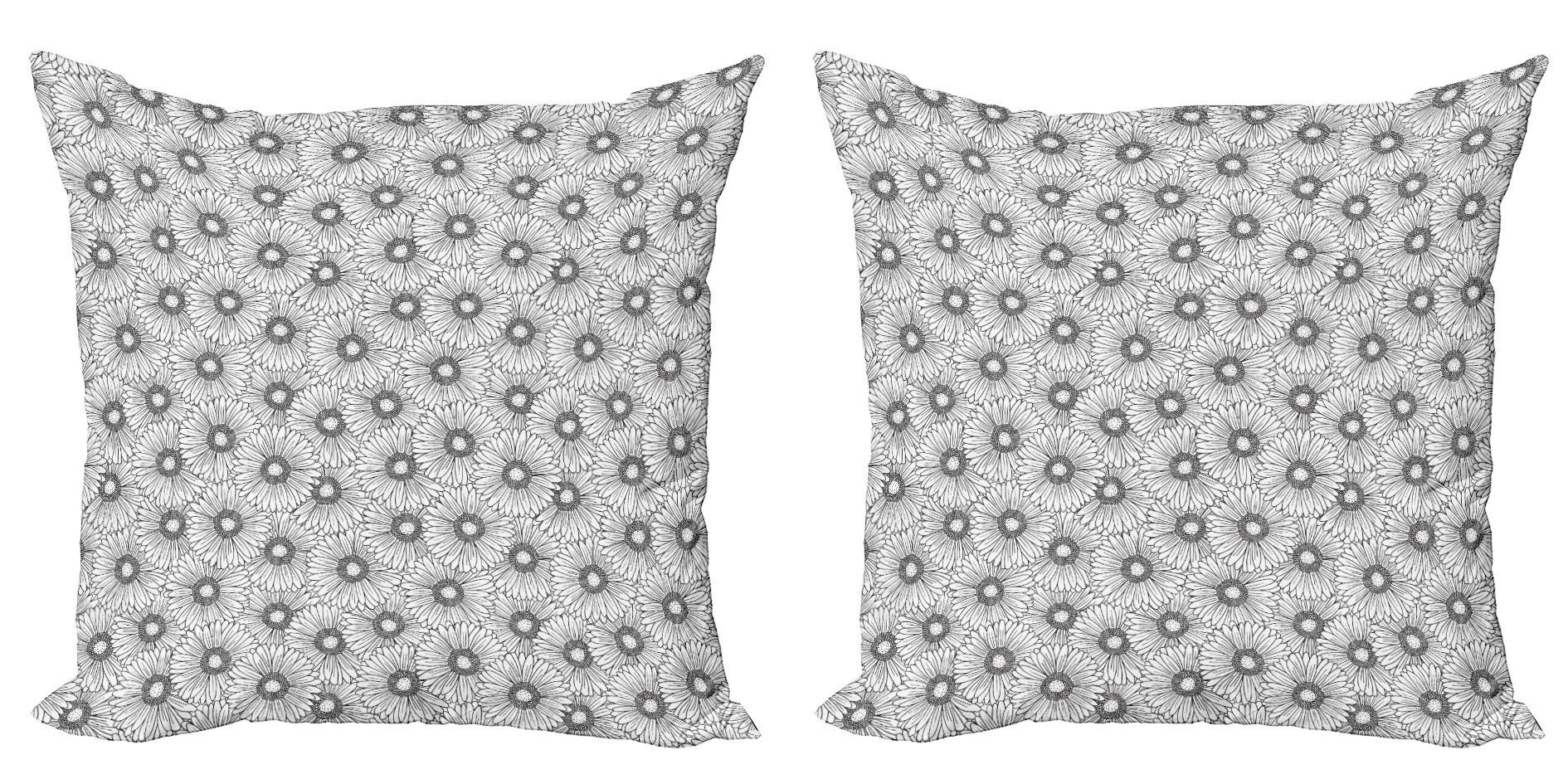 (2 Blumen Modern Doppelseitiger Gerbera Abakuhaus Stück), Digitaldruck, Accent Kissenbezüge Überlappten Gänseblümchen