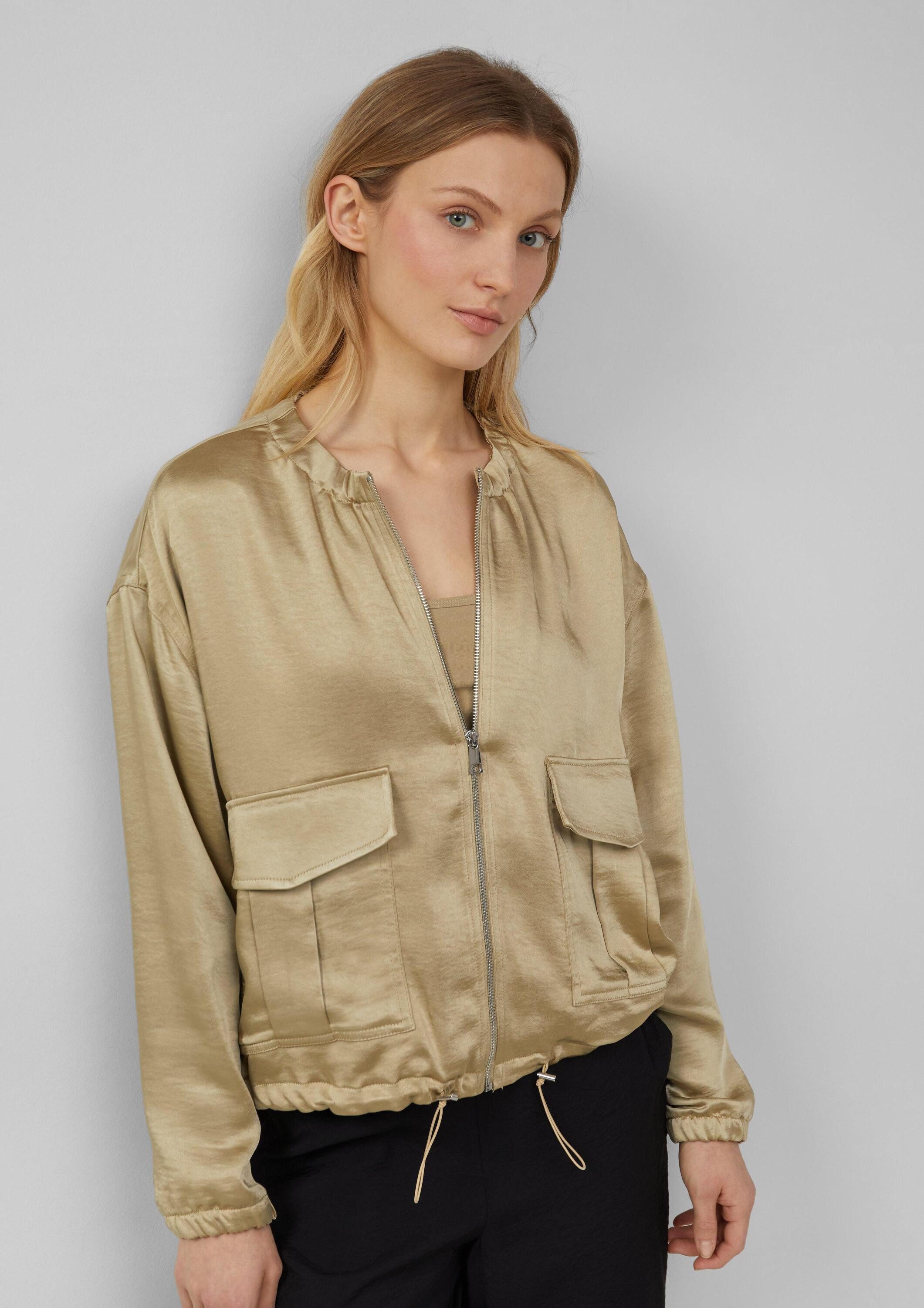 s.Oliver Funktionsjacke Indoor-Jacke Satin-Blouson mit aufgesetzten Taschen günstig online kaufen