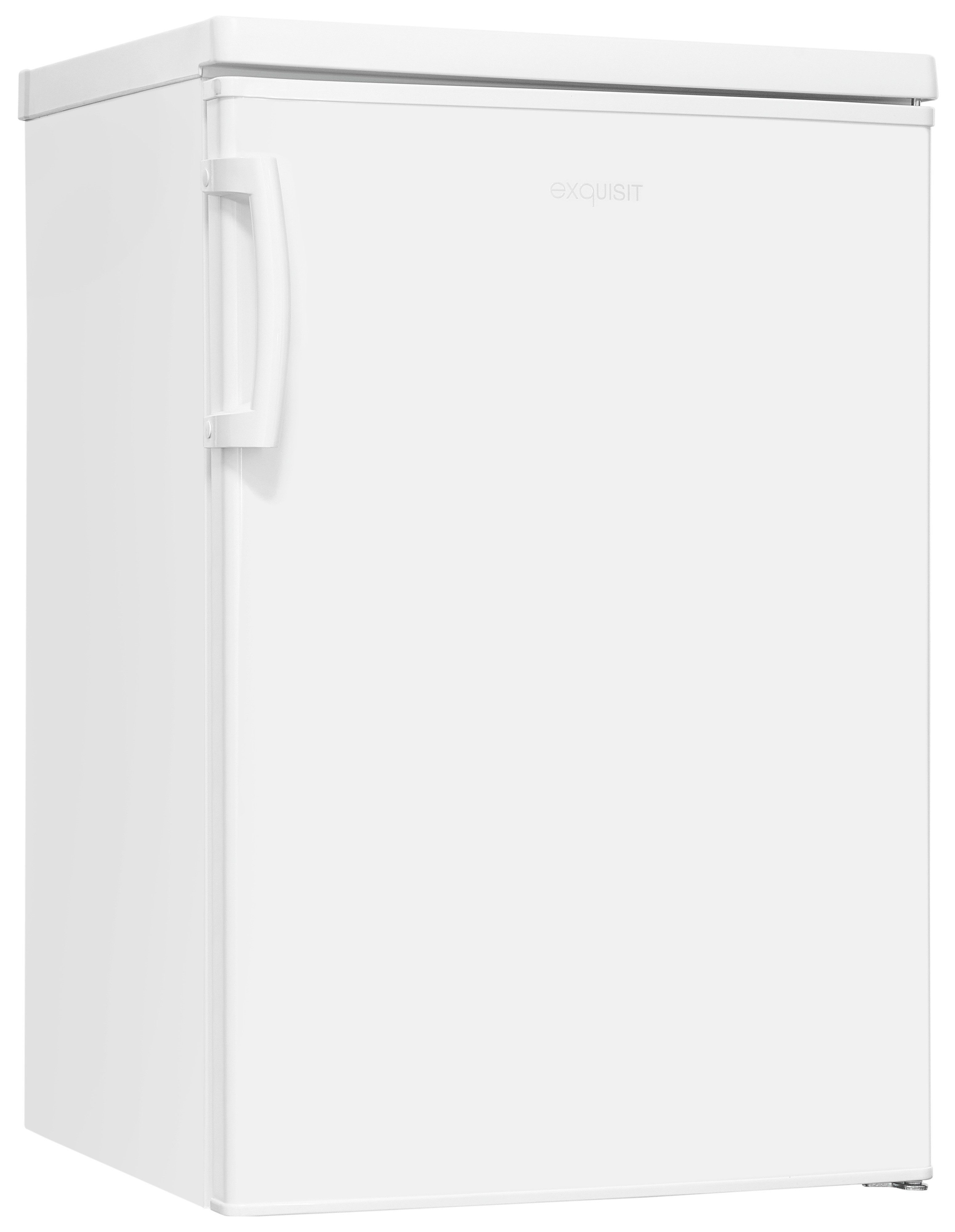 exquisit Kühlschrank KS16-4-HE-040C weiss, 85,5 cm hoch, 55 cm breit, Flexibler Stauraum, 4 Sterne Gefrieren-18 °C, Schnellgefrieren, LED
