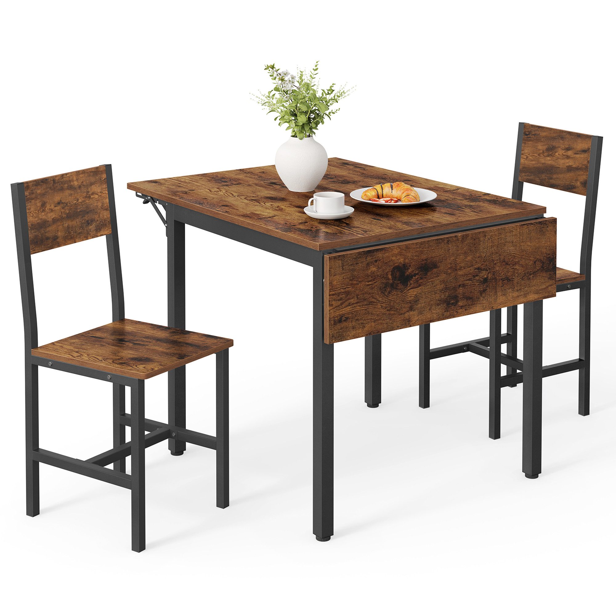 VASAGLE Essgruppe, Esstisch + zwei Stühle, günstig online kaufen