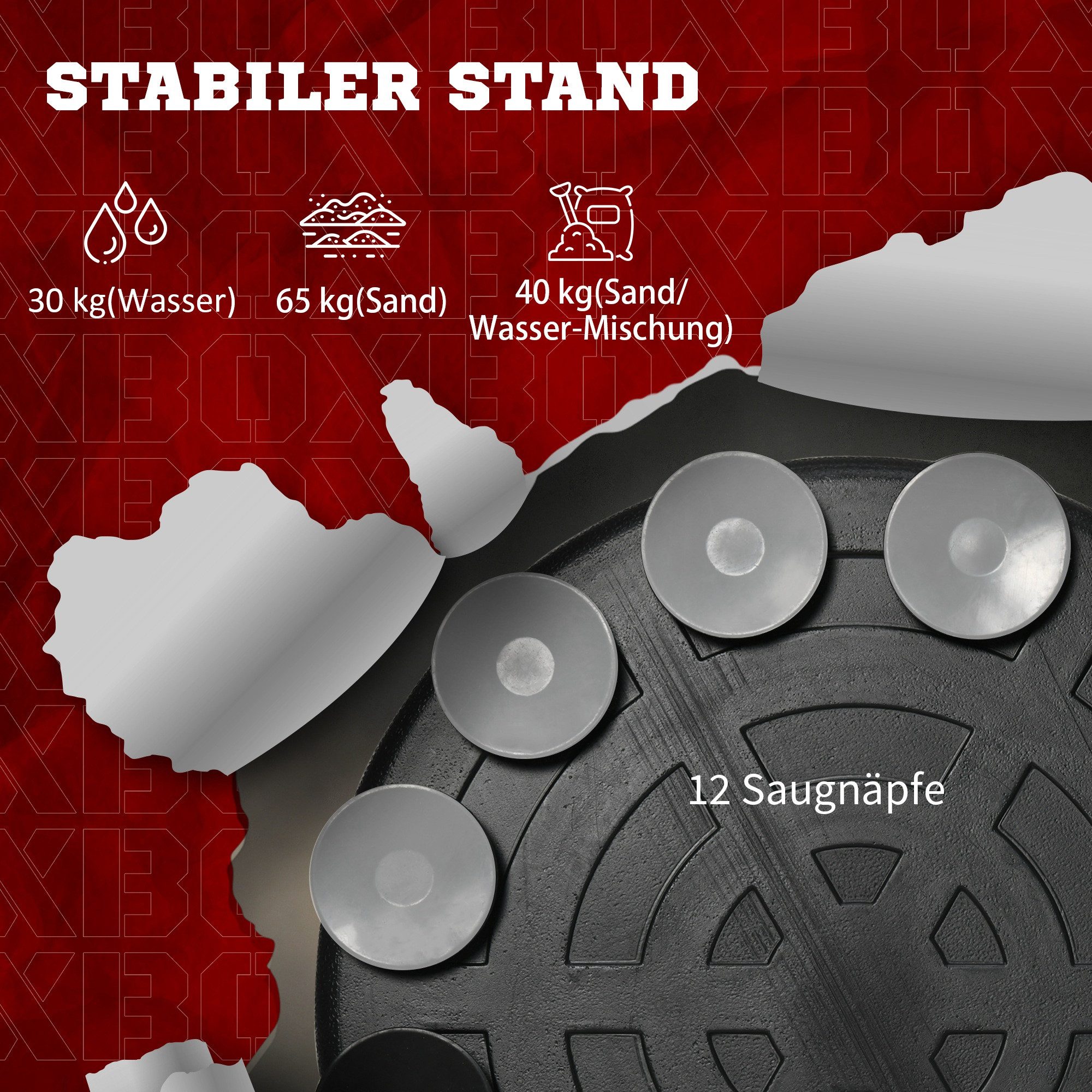 furnicato Boxsack Höhenverstellbarer Boxständer 80,5L x 48B x 163-205H cm (1-tlg)