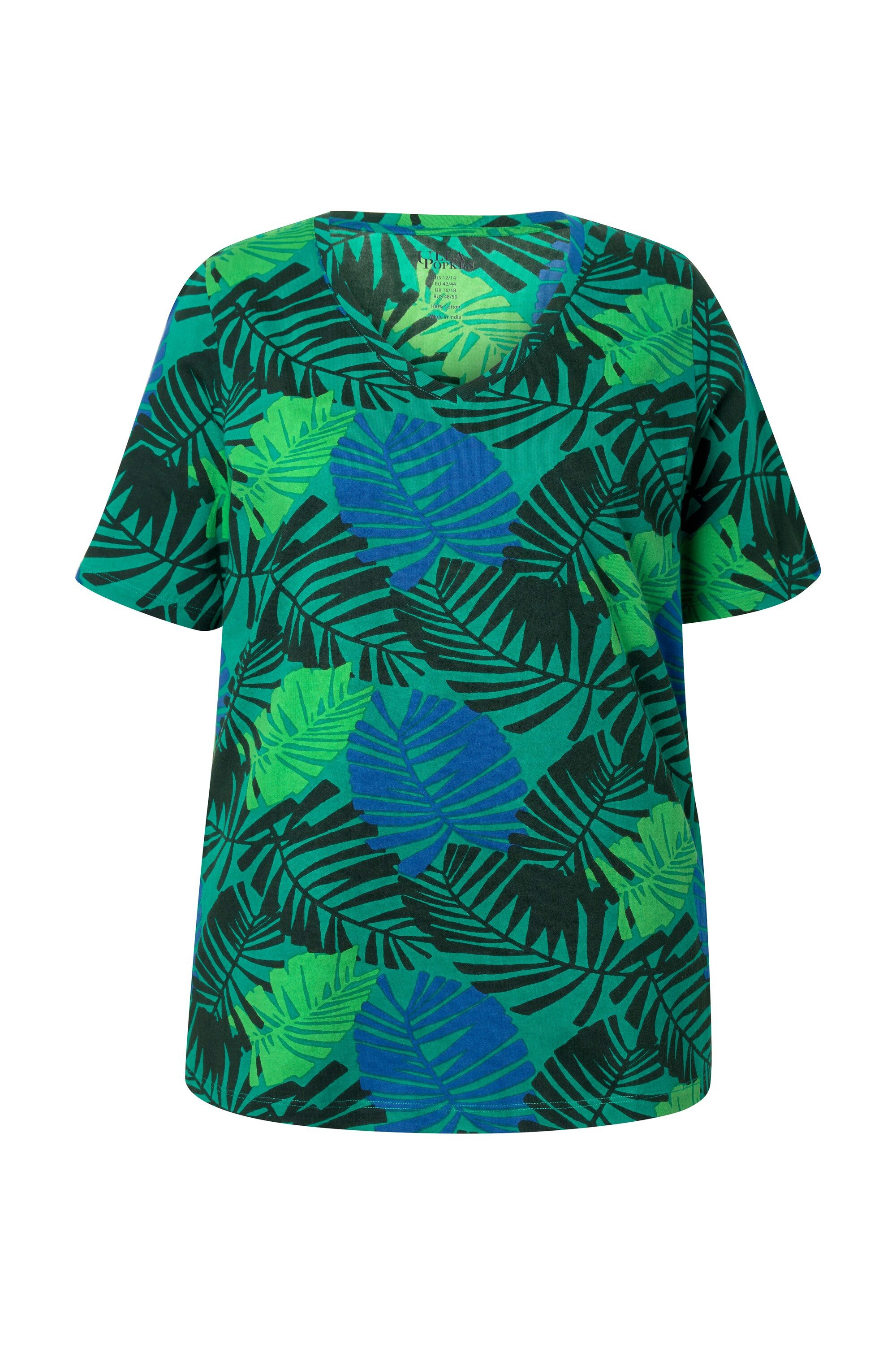 Ulla Popken Longshirt T-Shirt Blätter A-Linie günstig online kaufen
