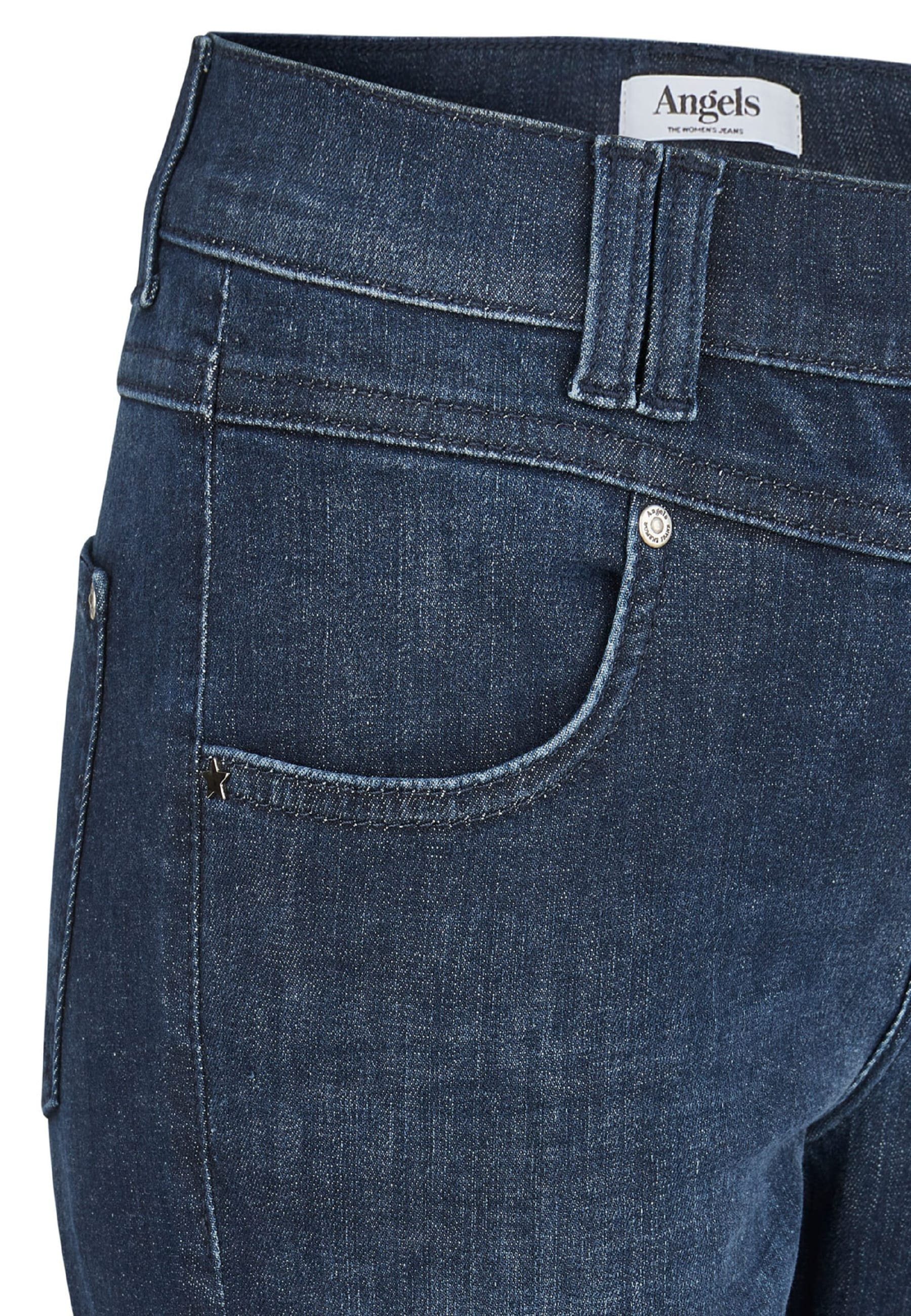 ANGELS Slim-fit-Jeans authentischem Jeans Skinny indigo Button Denim mit