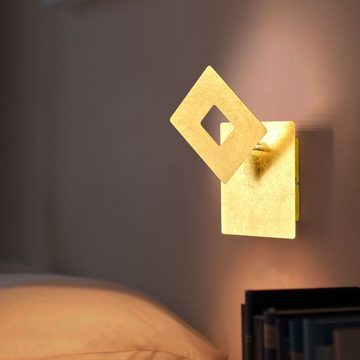 WOFI LED Wandleuchte, Warmweiß, Wandleuchte gold Wandlampe gold innen Flurleuchte beweglich, Spot