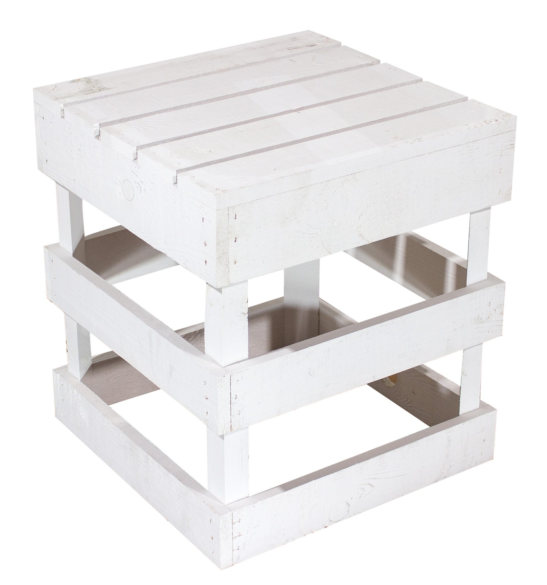 Allzweckkiste Hocker weiss Sitzhocker Ablagetisch Holzhocker günstig online kaufen