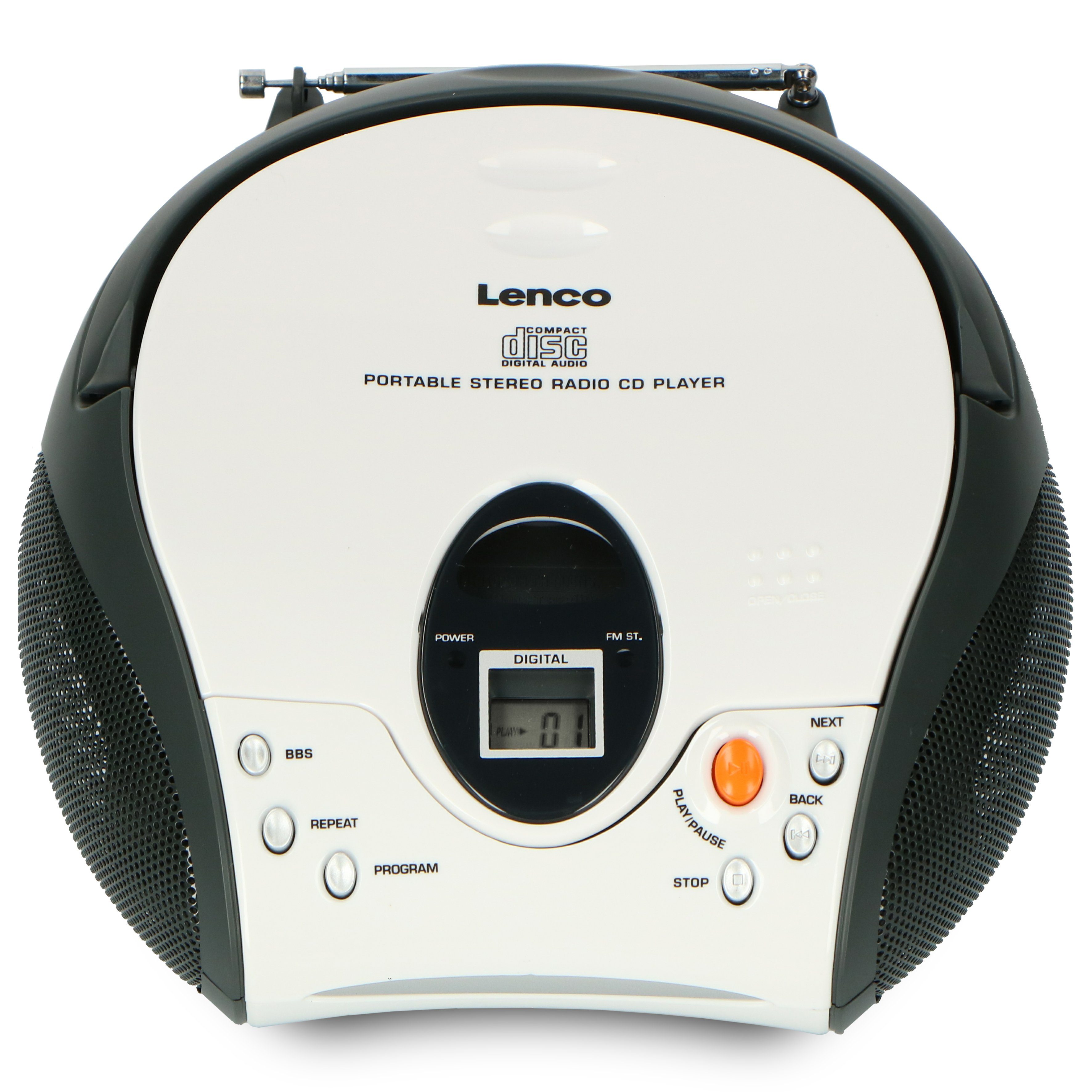 Lenco SCD-24 CD-Radiorecorder (FM-Tuner, 1 W, FM-Radio, CD/MP3 und programmierbarer Speicher. Kompakt für unterwegs)