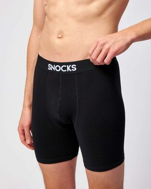 SNOCKS Boxershorts Enge Unterhosen mit längerem Bein Herren Männer (6-St) aus Bio-Baumwolle, ohne kratzenden Zettel, bequem durch längeres Bein