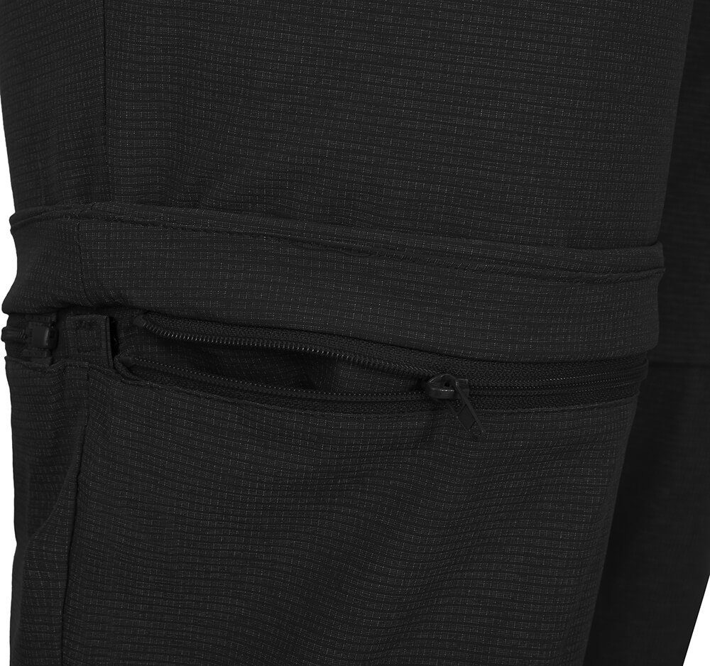 elastisch, Zipp-Off Langgrößen, Bergson LEBIKO schwarz robust, Wanderhose, Zip-off-Hose Herren