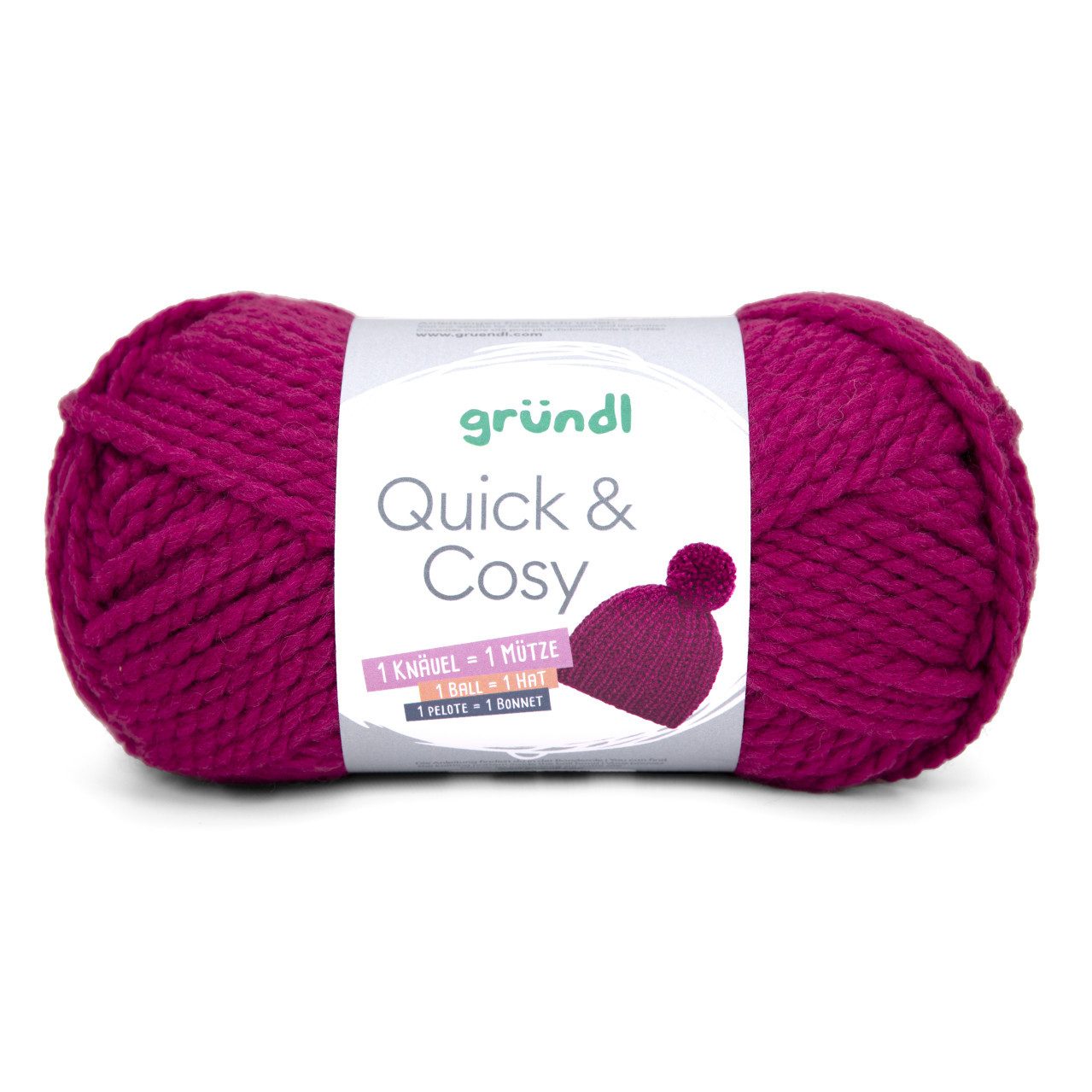 Gründl Gründl Wolle Quick and Cosy 150 g himbeerrot Häkelwolle