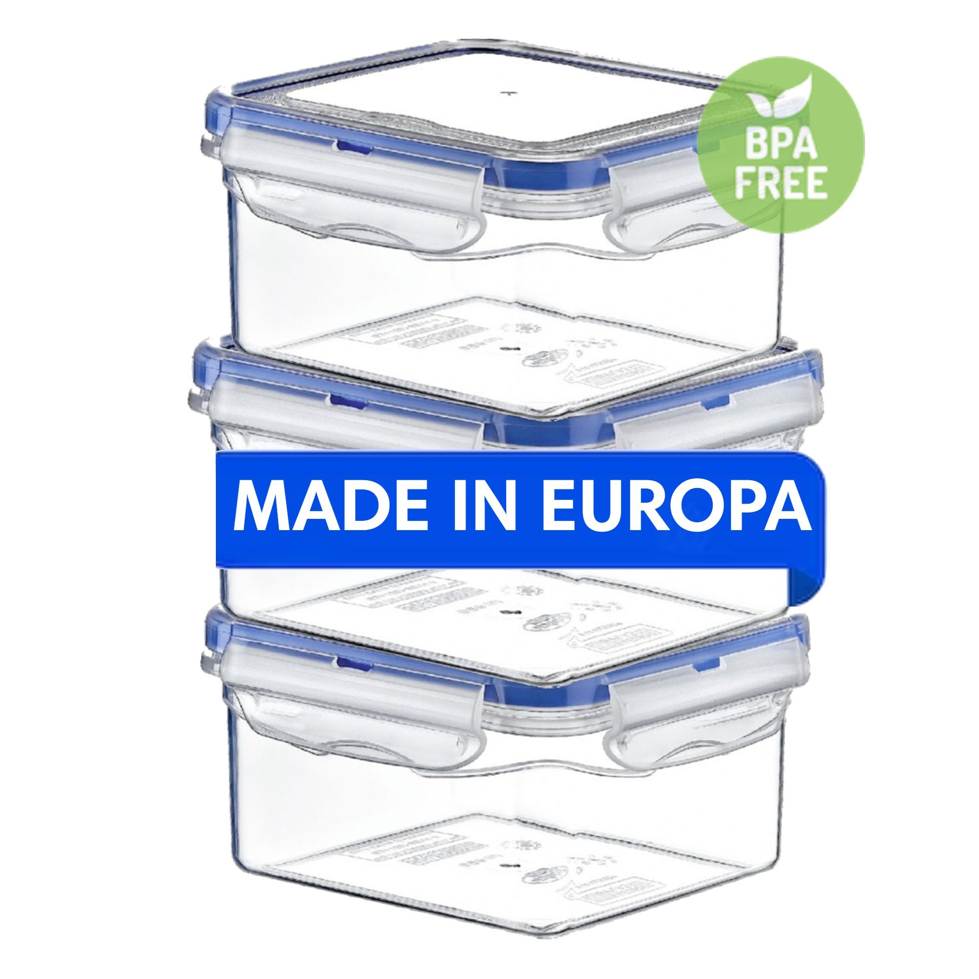 Europa Frischhaltedosen Dosen, Frischhaltedose Made in Kunststoff, Deckel), 3x Aufbewahrungsdose 3 (Set, Box, 680ml Set TronicXL Dose System 3-tlg., Klick 3