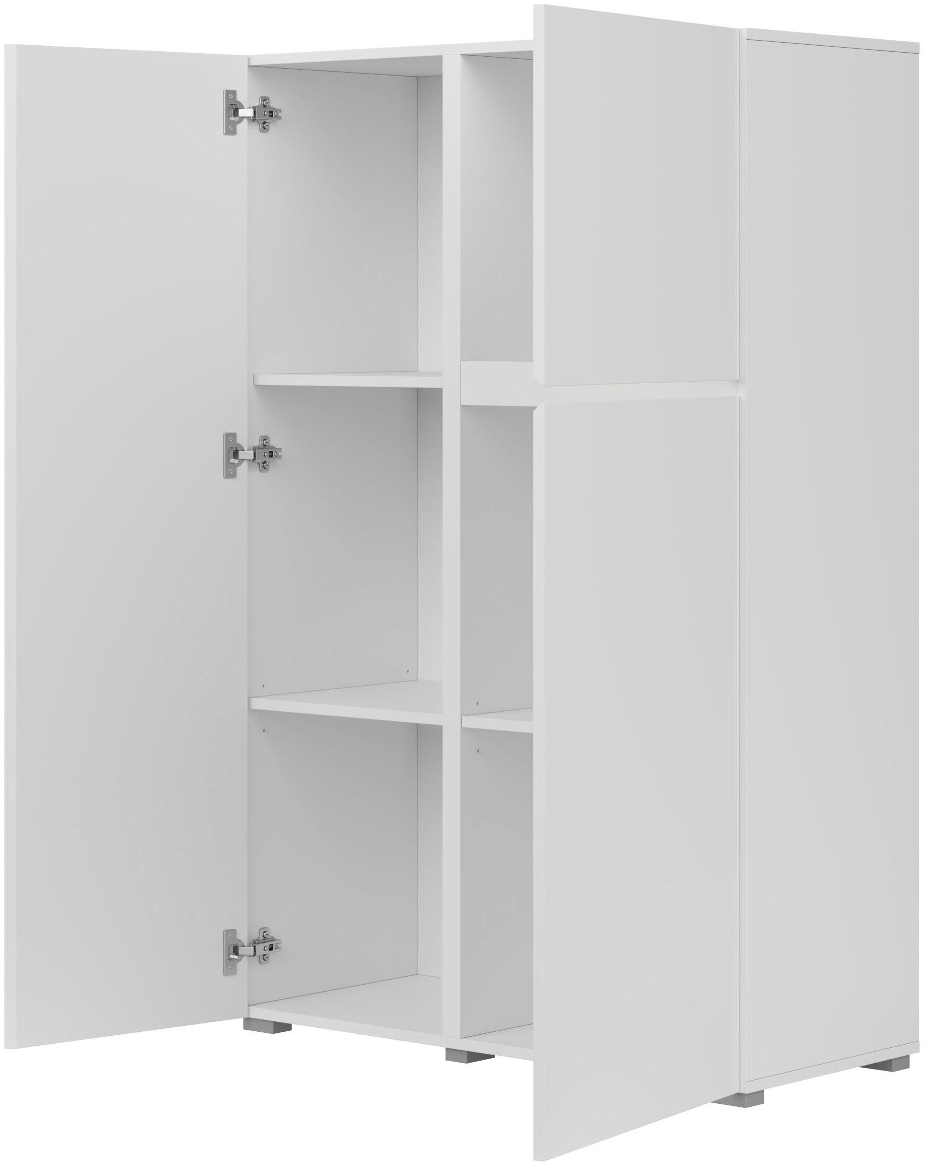 OTTO home Highboard Metric,Breite 92cm, moderne grifflose Hochkommode 3 Türen,Highboard, Hochschrank mit viel Stauraum, Einlegeböden verstellbar, Türkommode