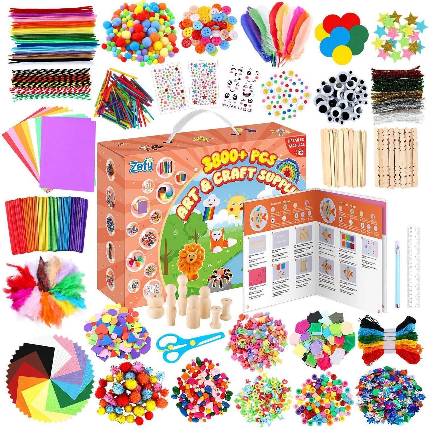 LuxusKollektion Kreativset Bastelset Kinder mit 3800+ Teilen & 20 Designs