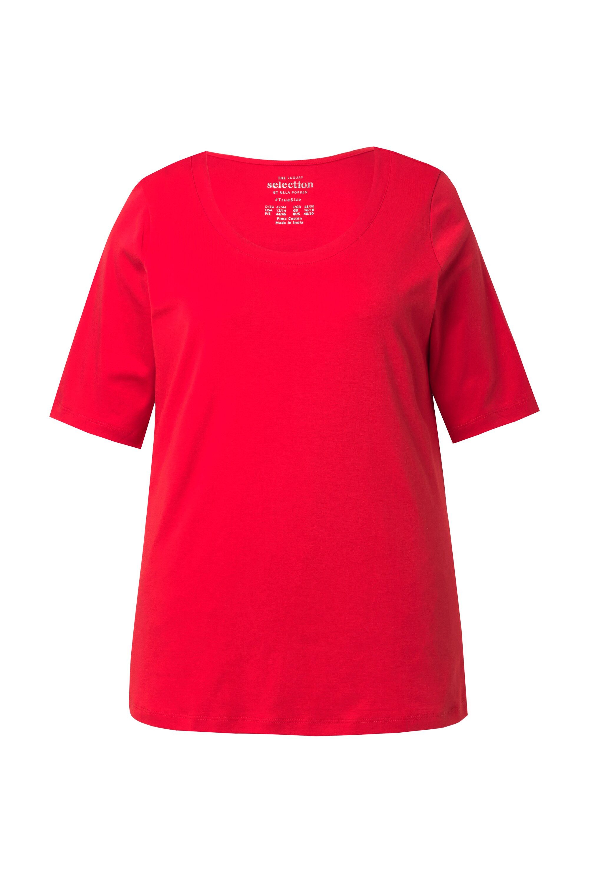 Ulla Popken T-Shirt T-Shirt A-Linie Rundhals günstig online kaufen