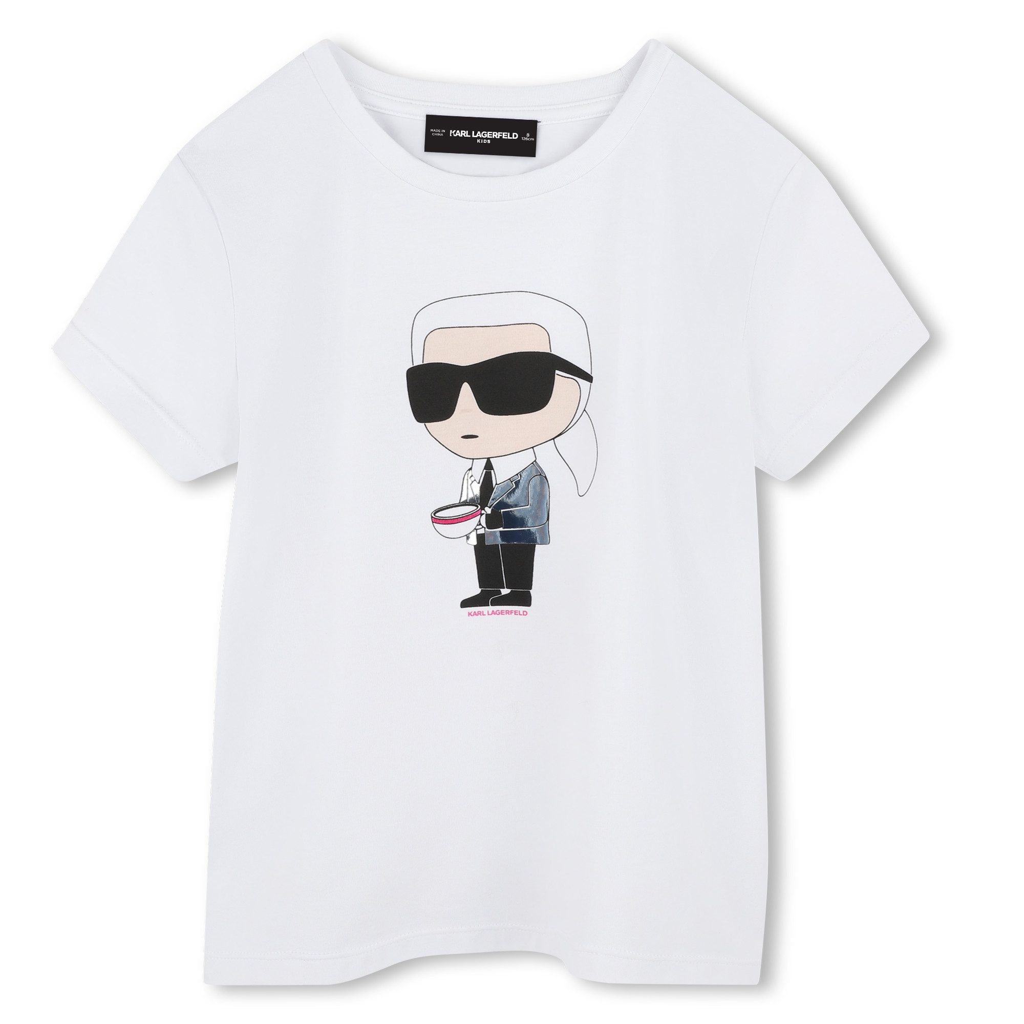 KARL LAGERFELD Print-Shirt KARL LAGERFELD Kids IKON T-Shirt weiß