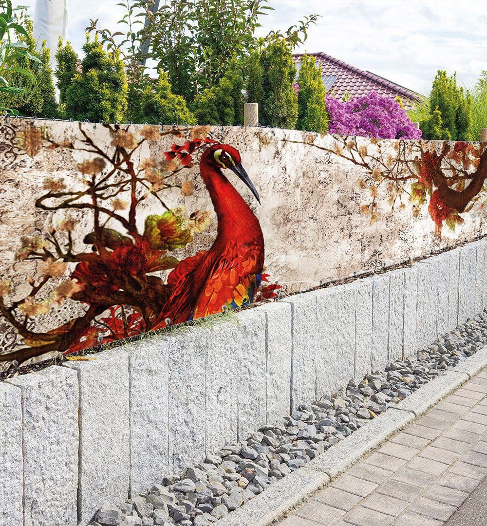 Thumbnail - MyMaxxi Sichtschutzzaunmatten Zaunbanner Bunter Pfau Sichtschutz Garten Zaun, (Bambus grün)